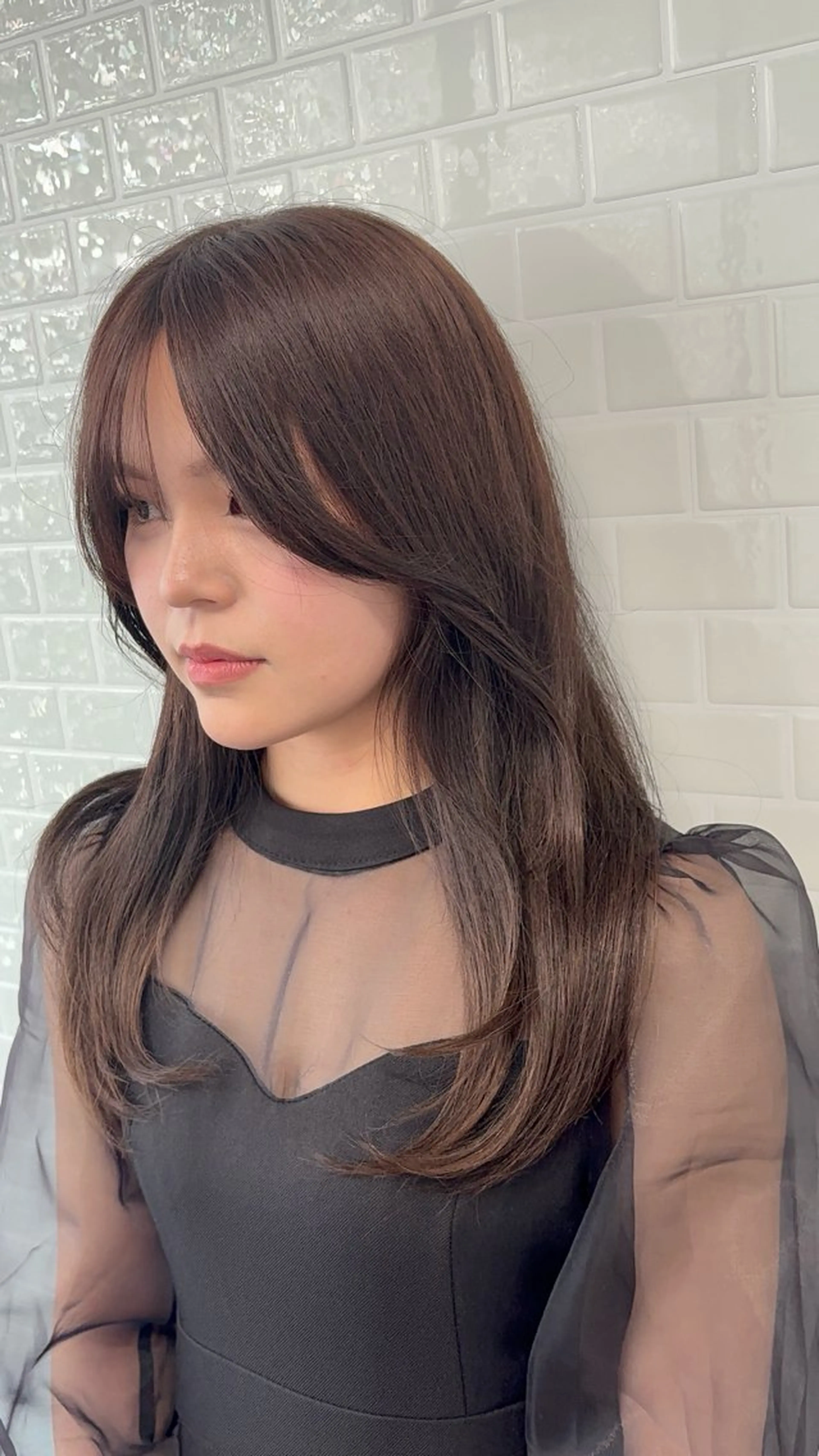 セミロング カラー ブラウンカラー 高久 翔大のヘアスタイル