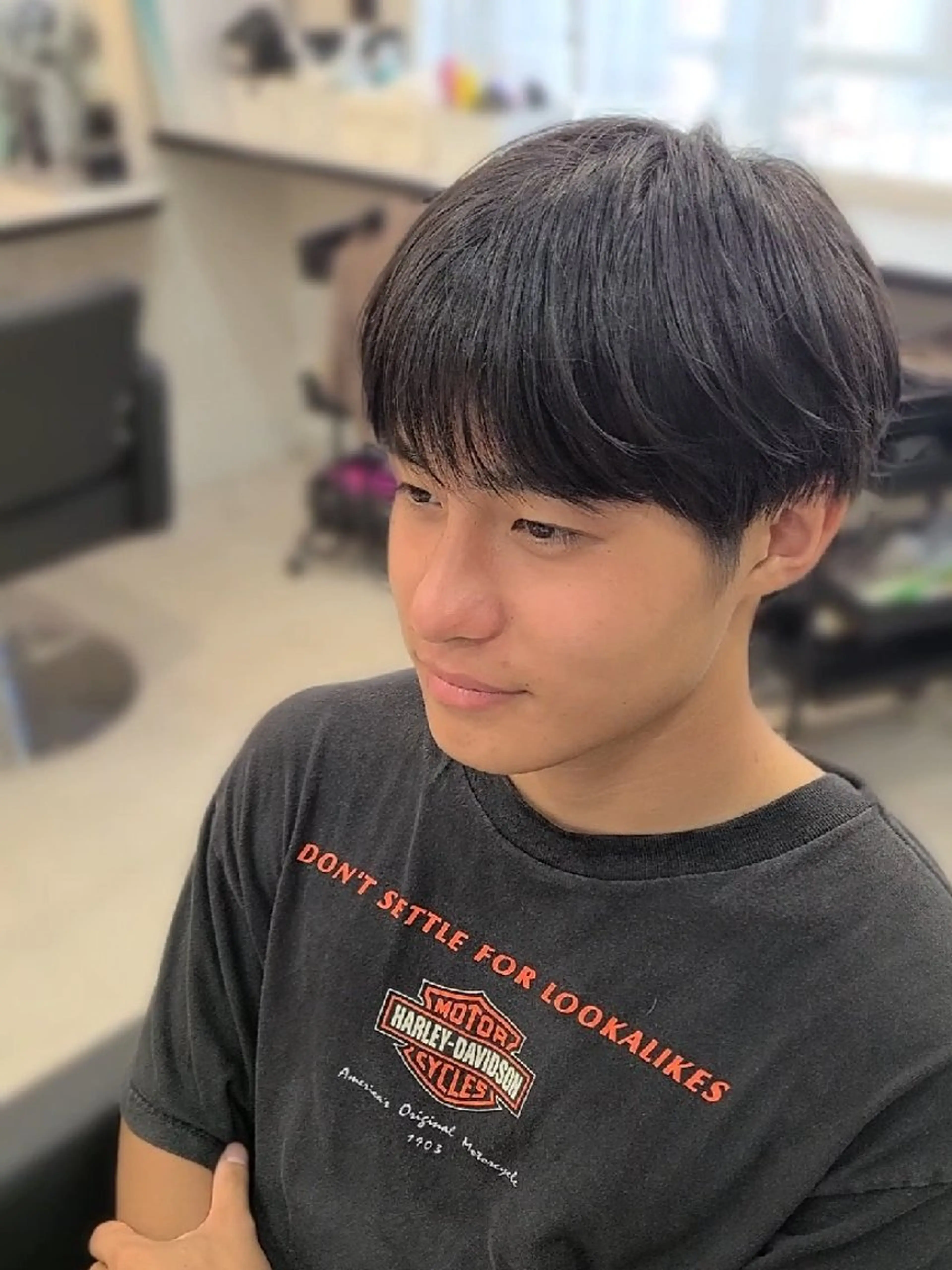 ミディアム メンズ マッシュ シースルーマッシュ カット ヘアセット LEN名古屋/パーマ 海外ヘア/メンズ特化のヘアスタイル