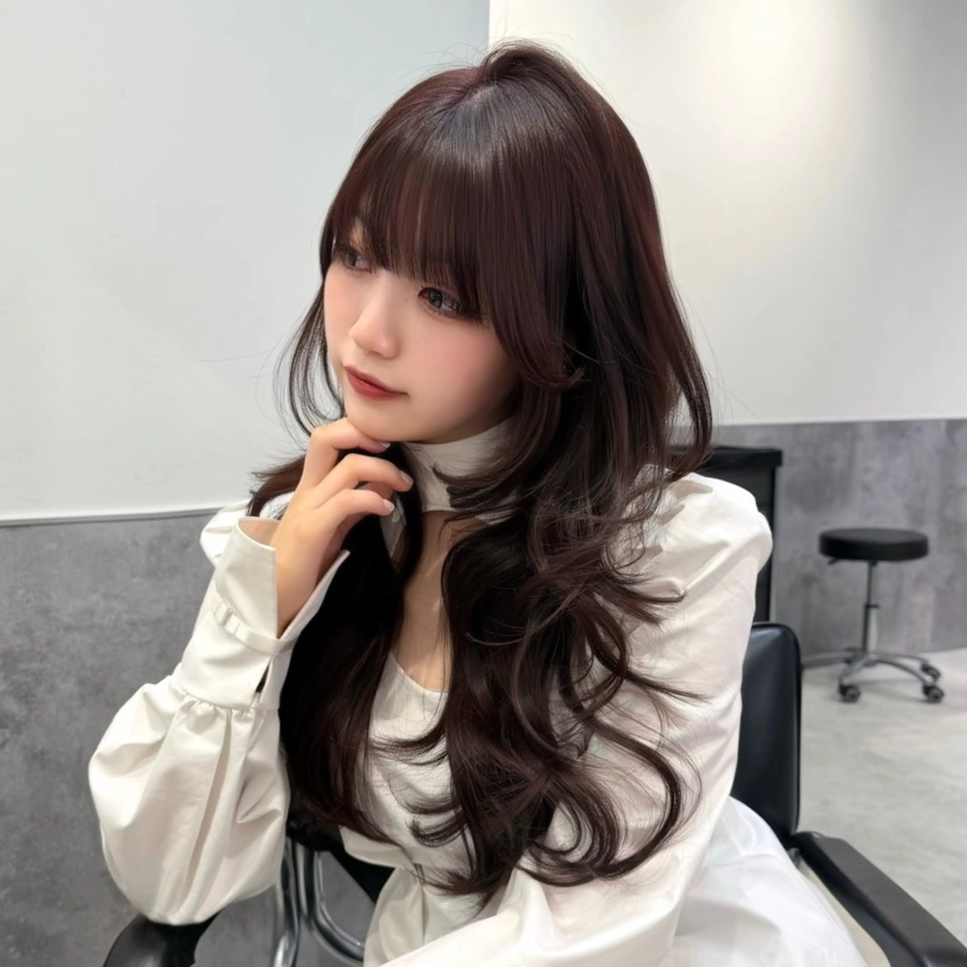 ロング カラー ブラウンカラー レイヤーカット 似合わせカット 小顔カット カット ヘアカラー トリートメント 韓国系支持率No.1 レイヤー特化/きょうのヘアスタイル