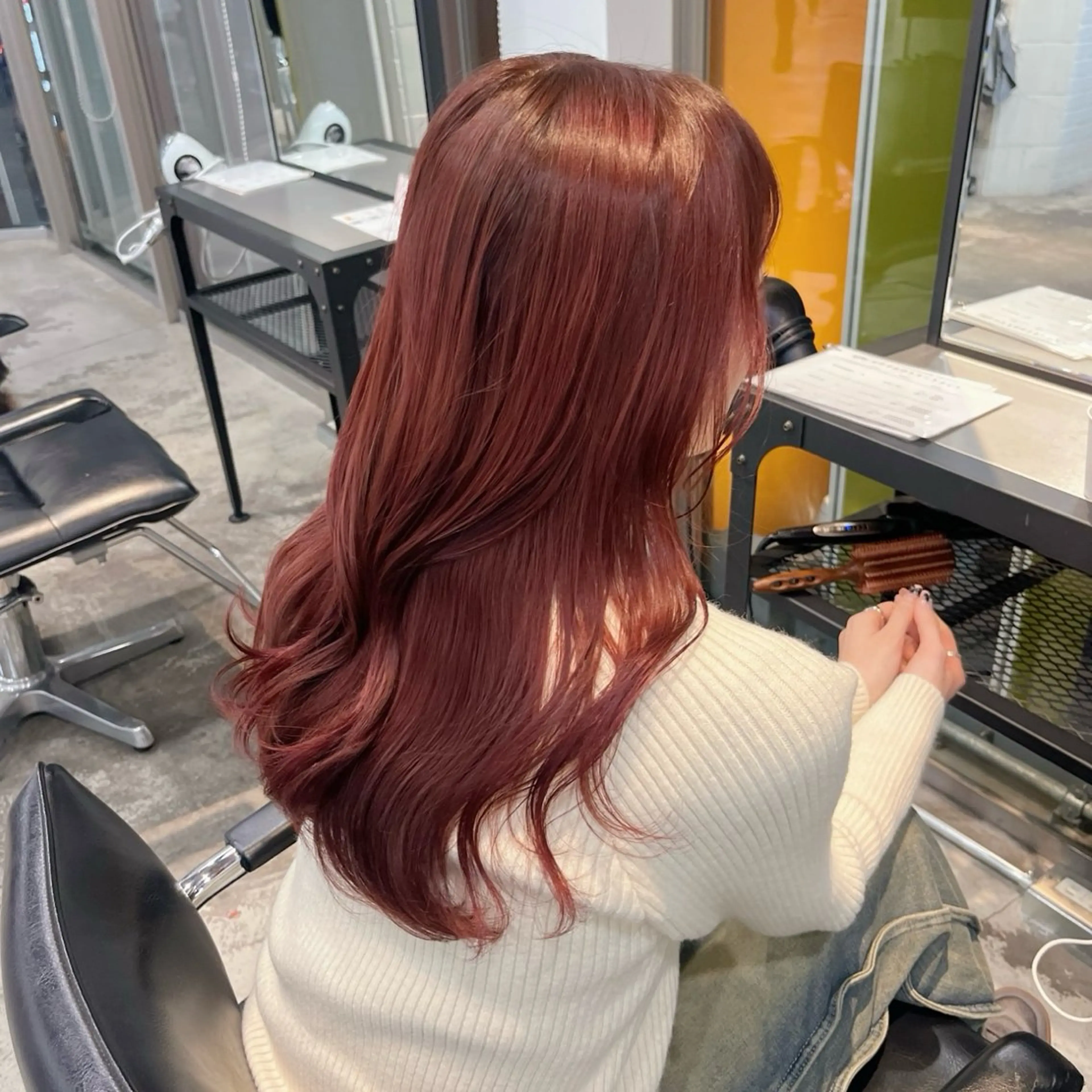 ロング カラー ブラウンカラー レッドカラー レッドブラウン ヘアカラー トリートメント 🍒暖色✖️レイヤー ／Haruna🍒のヘアスタイル