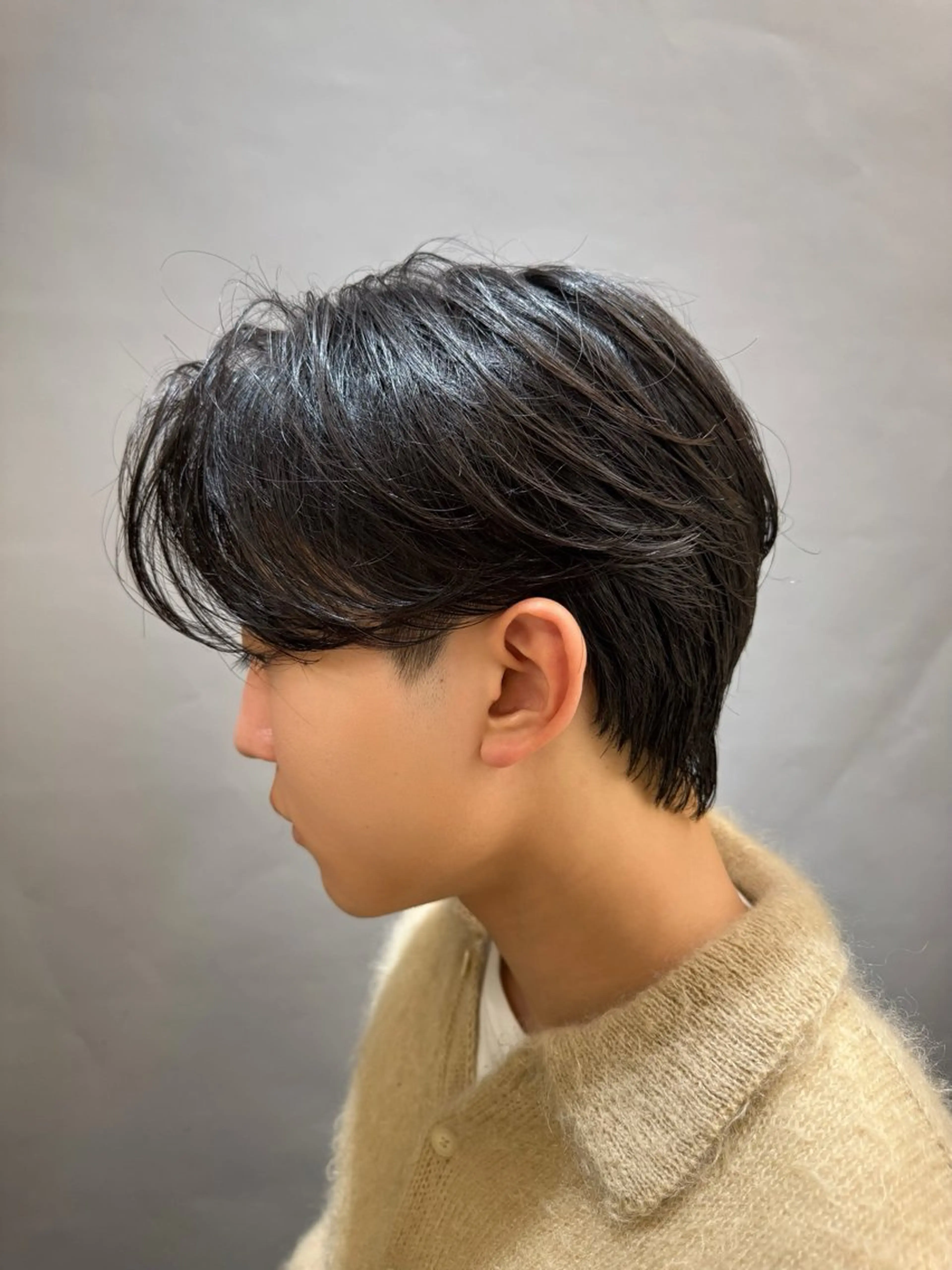 ショート パーマ メンズ センターパート メンズパーマ ニュアンスパーマ 横浜/レイヤー/ カネコのヘアスタイル