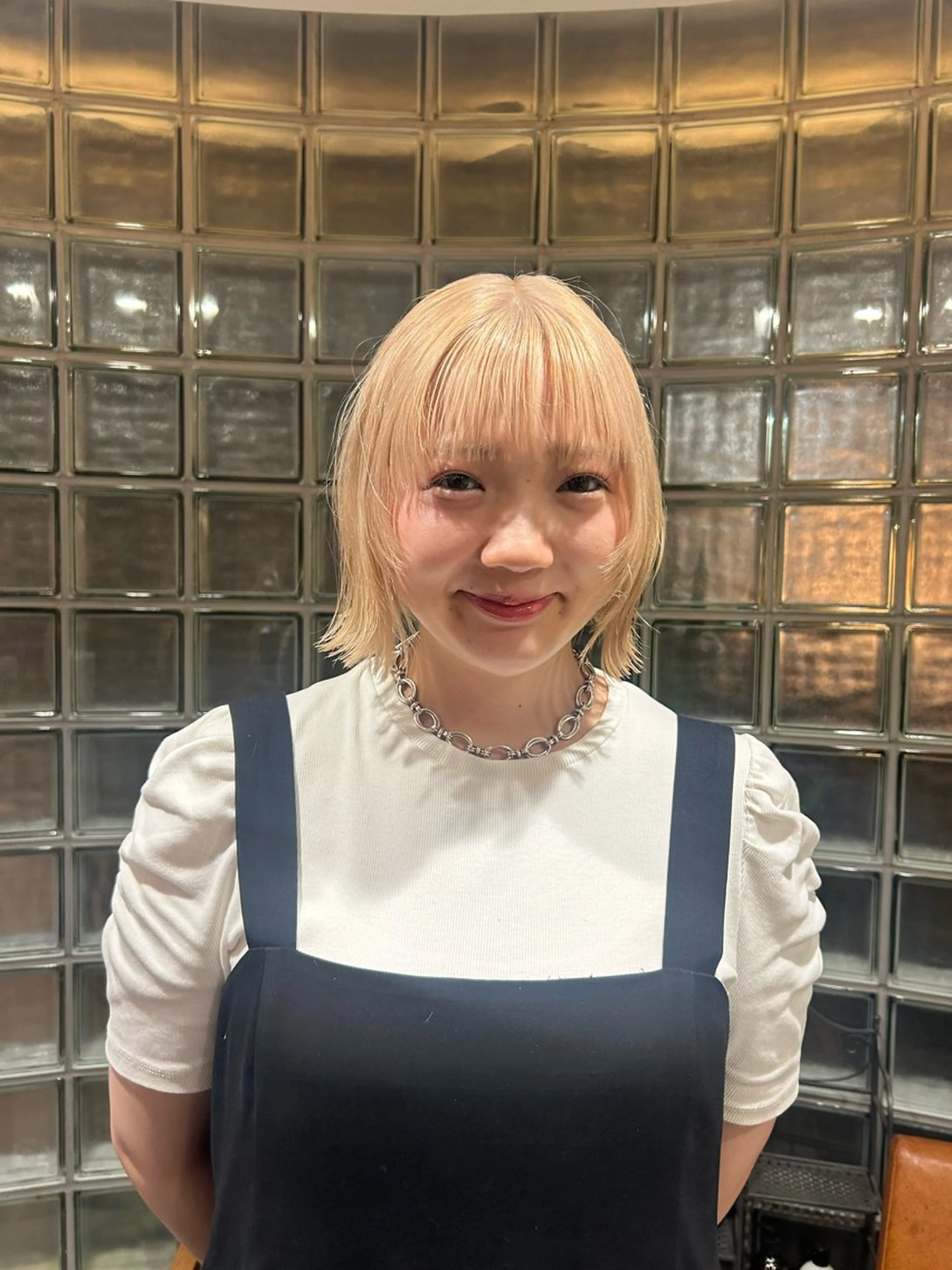 ミディアム ボブ 顔まわりレイヤー レイヤーカット 似合わせカット カット nana/ボブ/ レイヤー/梅田のヘアスタイル