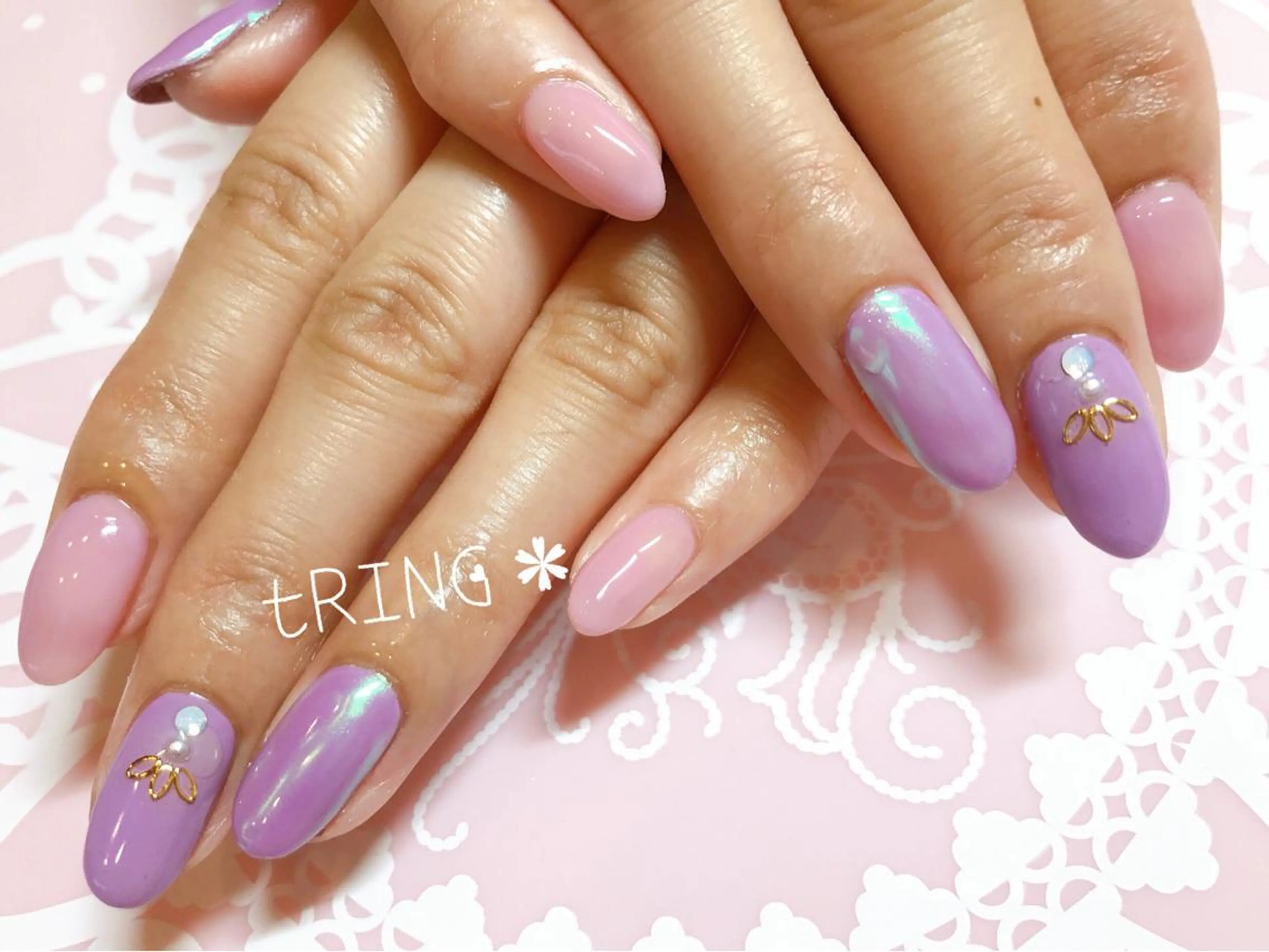 ネイル ハンドネイル tRING＊ しいの木台のネイルデザイン