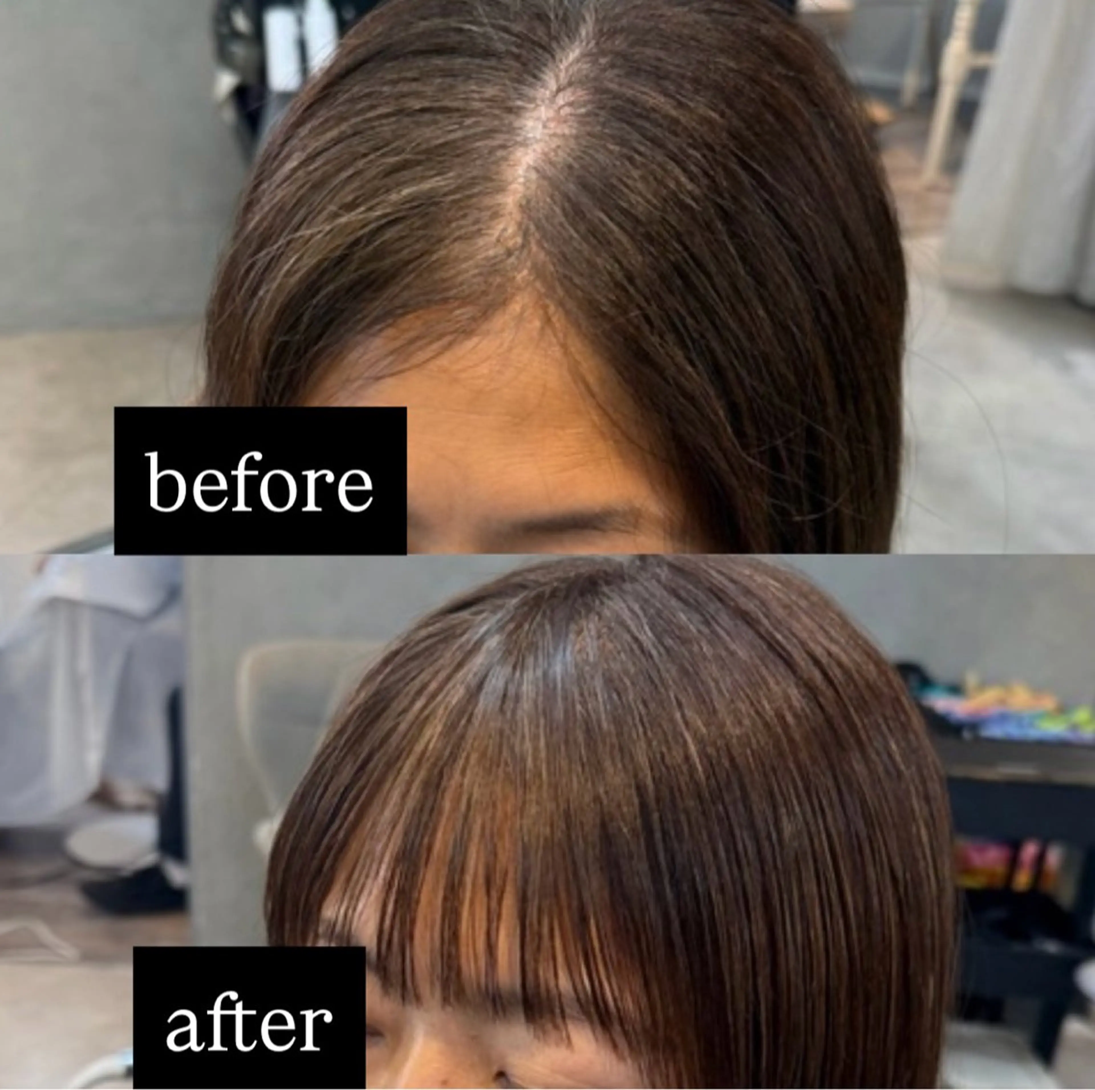 セミロング セミロングパーマ カット 縮毛矯正 こうき/前髪割れ癖 改善/カット/カラーのヘアスタイル