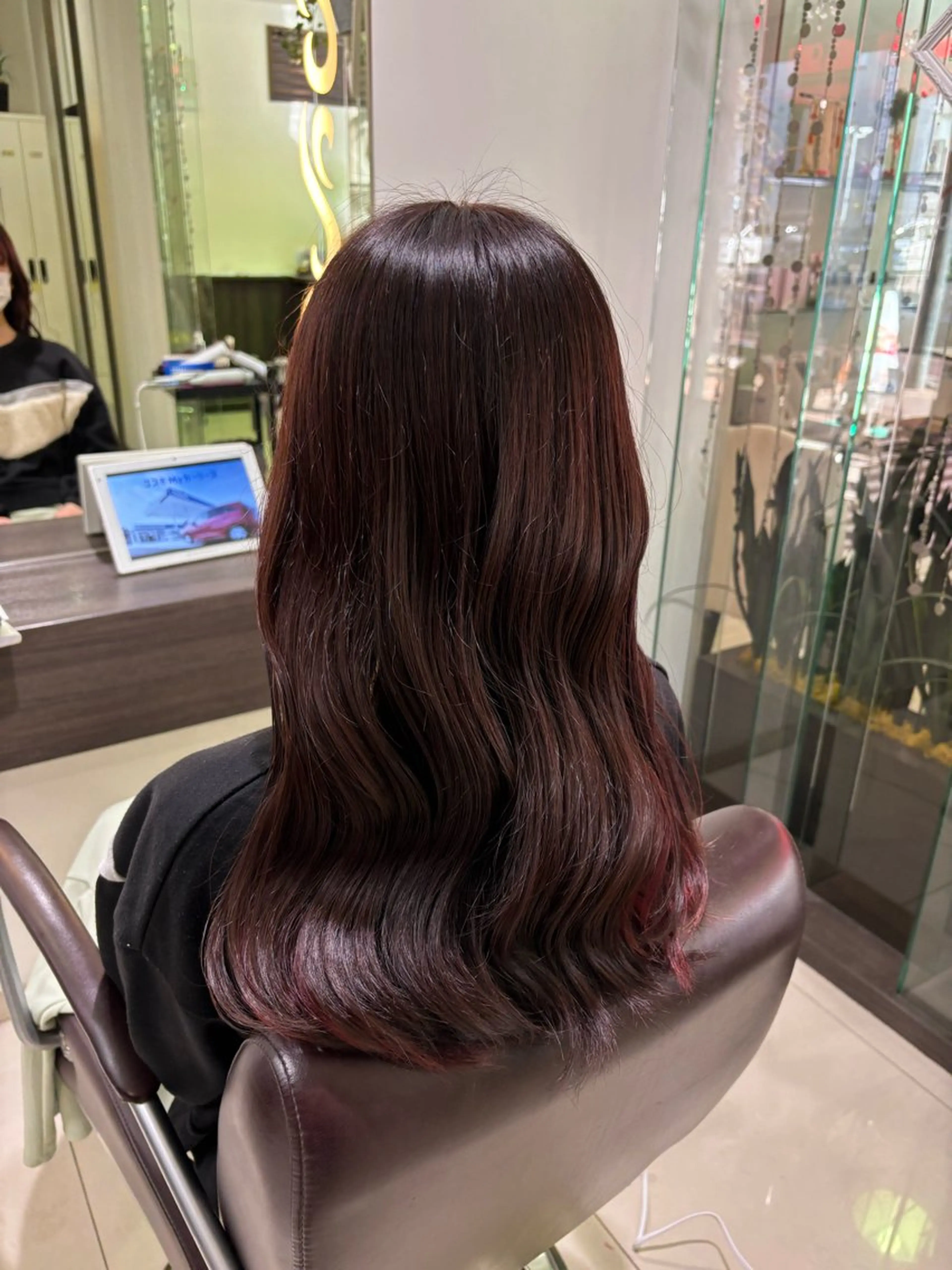 セミロング ピンクブラウン ヘアカラー トリートメント ぷつっとボブ/ちゅる ピンク/mika☆のヘアスタイル