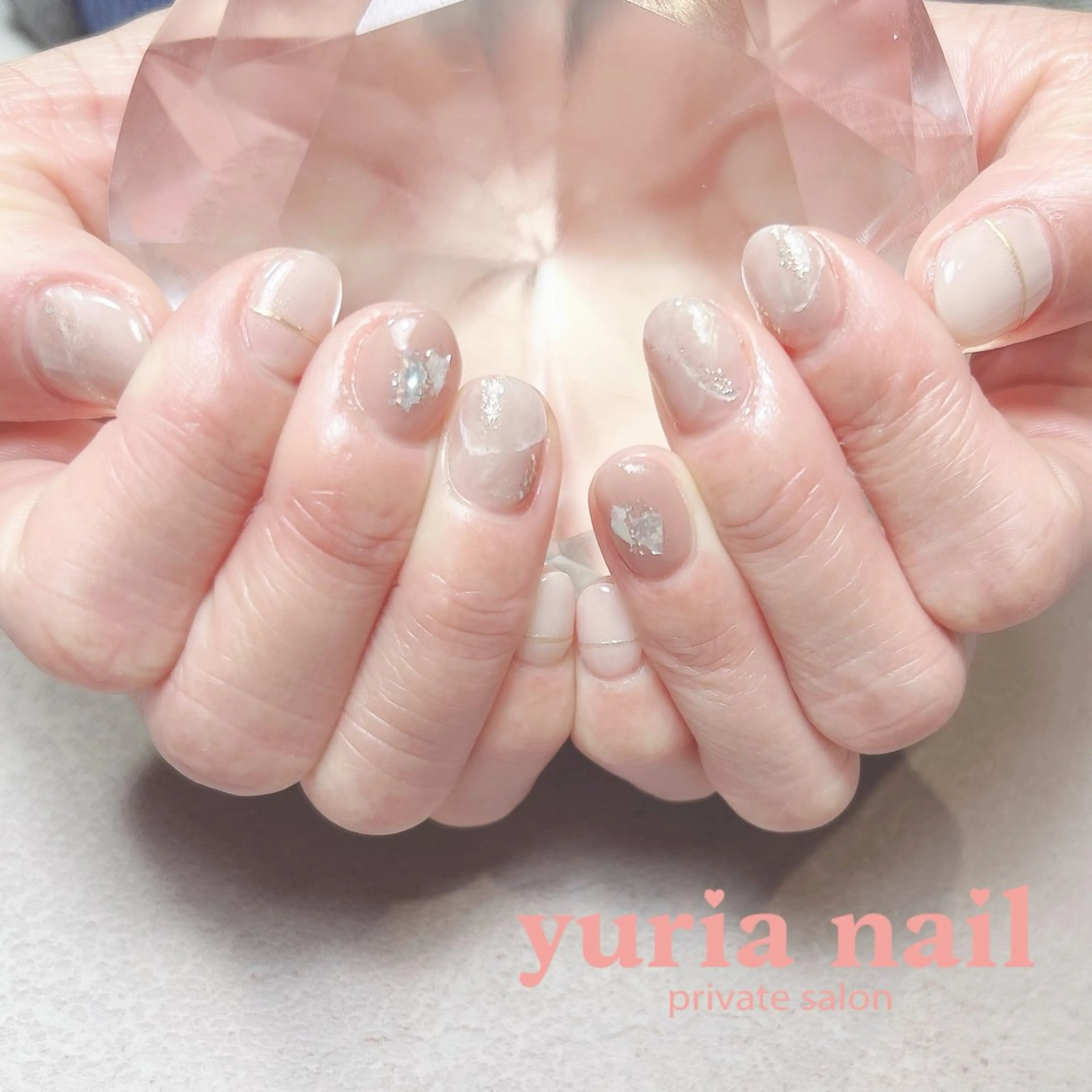 ネイル ジェルネイル 大理石ネイル(マーブル) 持ち込み ニュアンスネイル ハンドネイル 小林 ゆりあのネイルデザイン