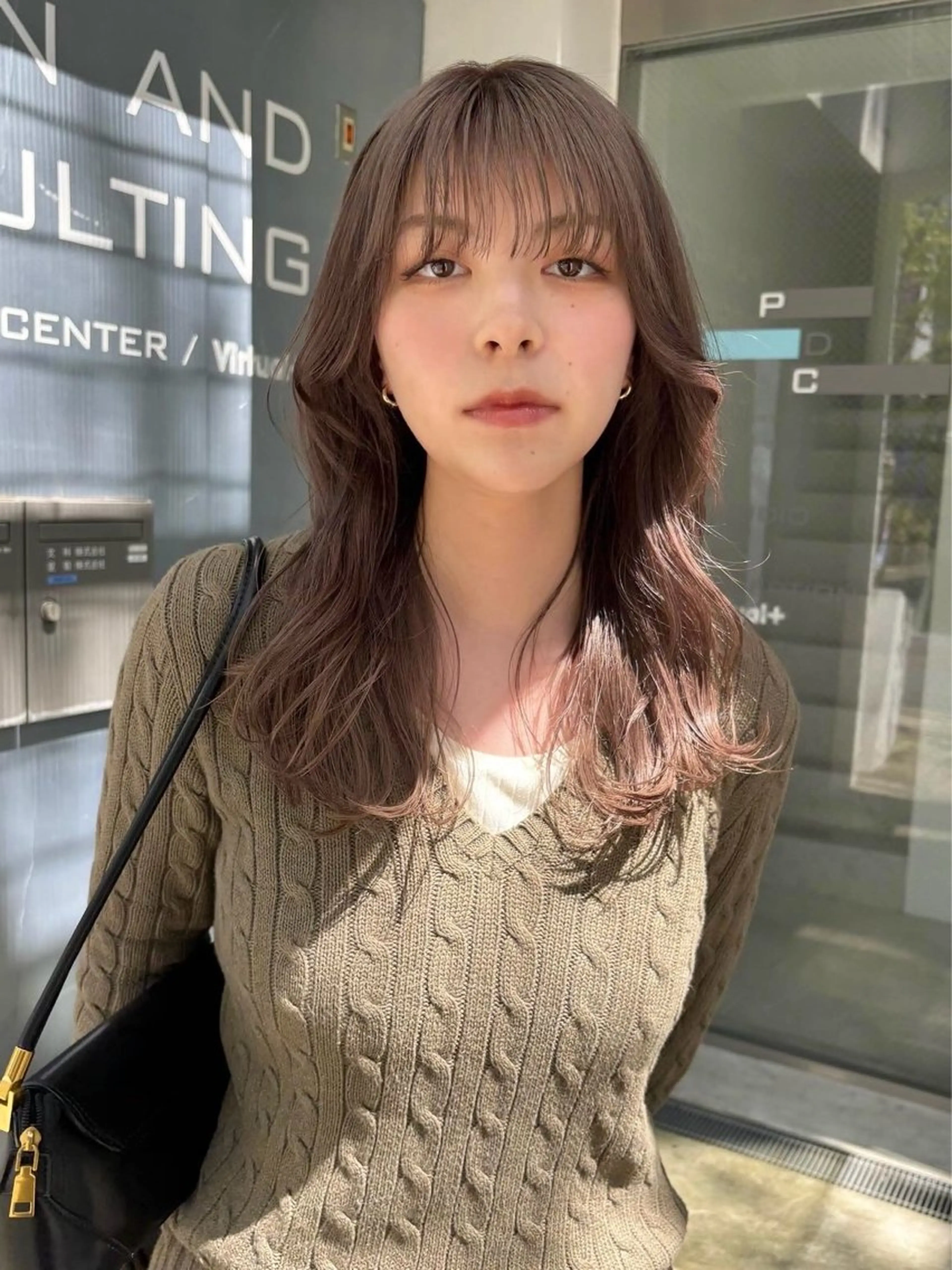 ミディアム カラー カット ヘアカラー トリートメント オリーブ/縮毛♡ Natsuno🩰のヘアスタイル