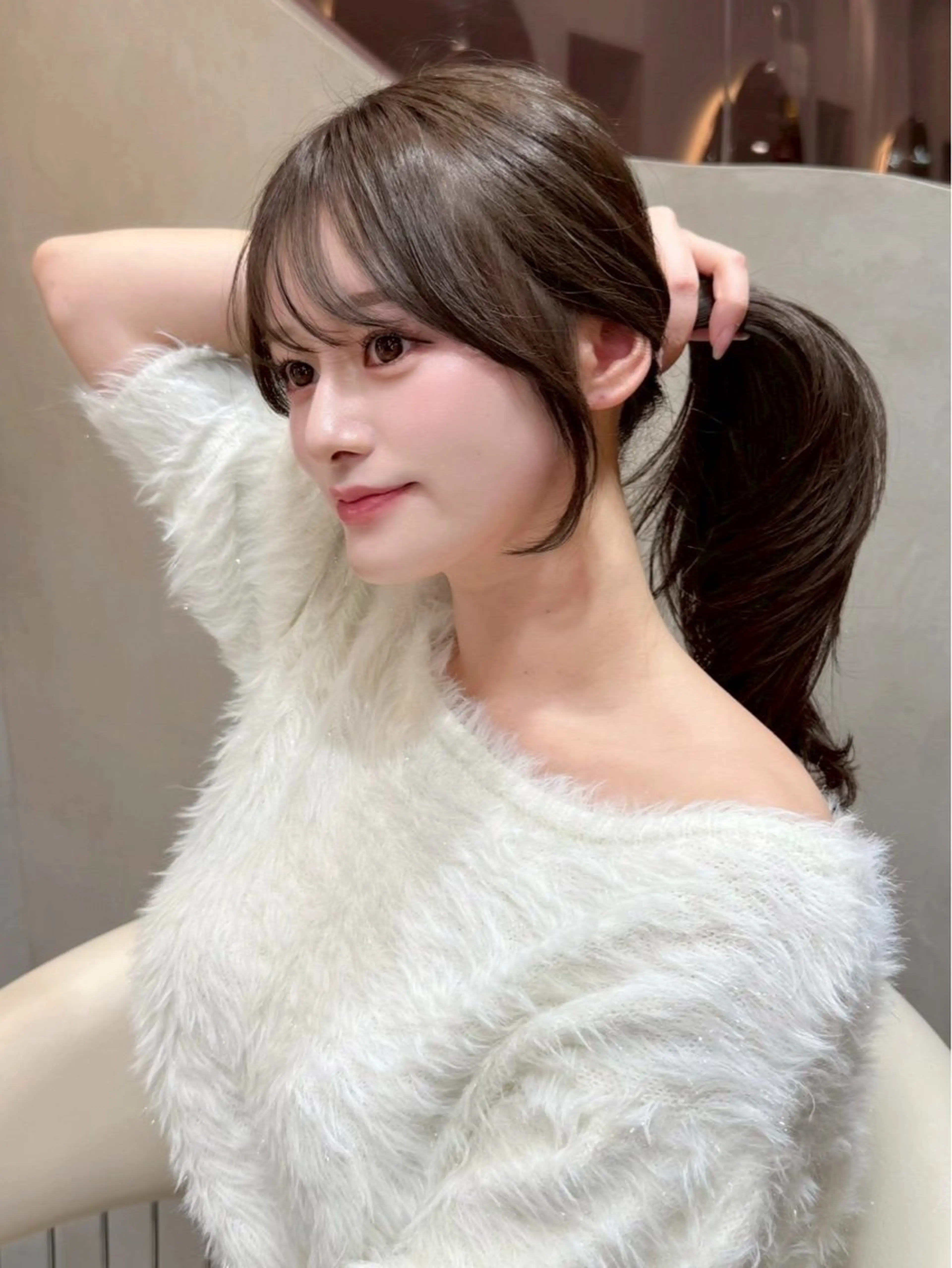 ミディアム カット ヘアカラー ブリーチなしW🎀 髪質改善／はのんのヘアスタイル