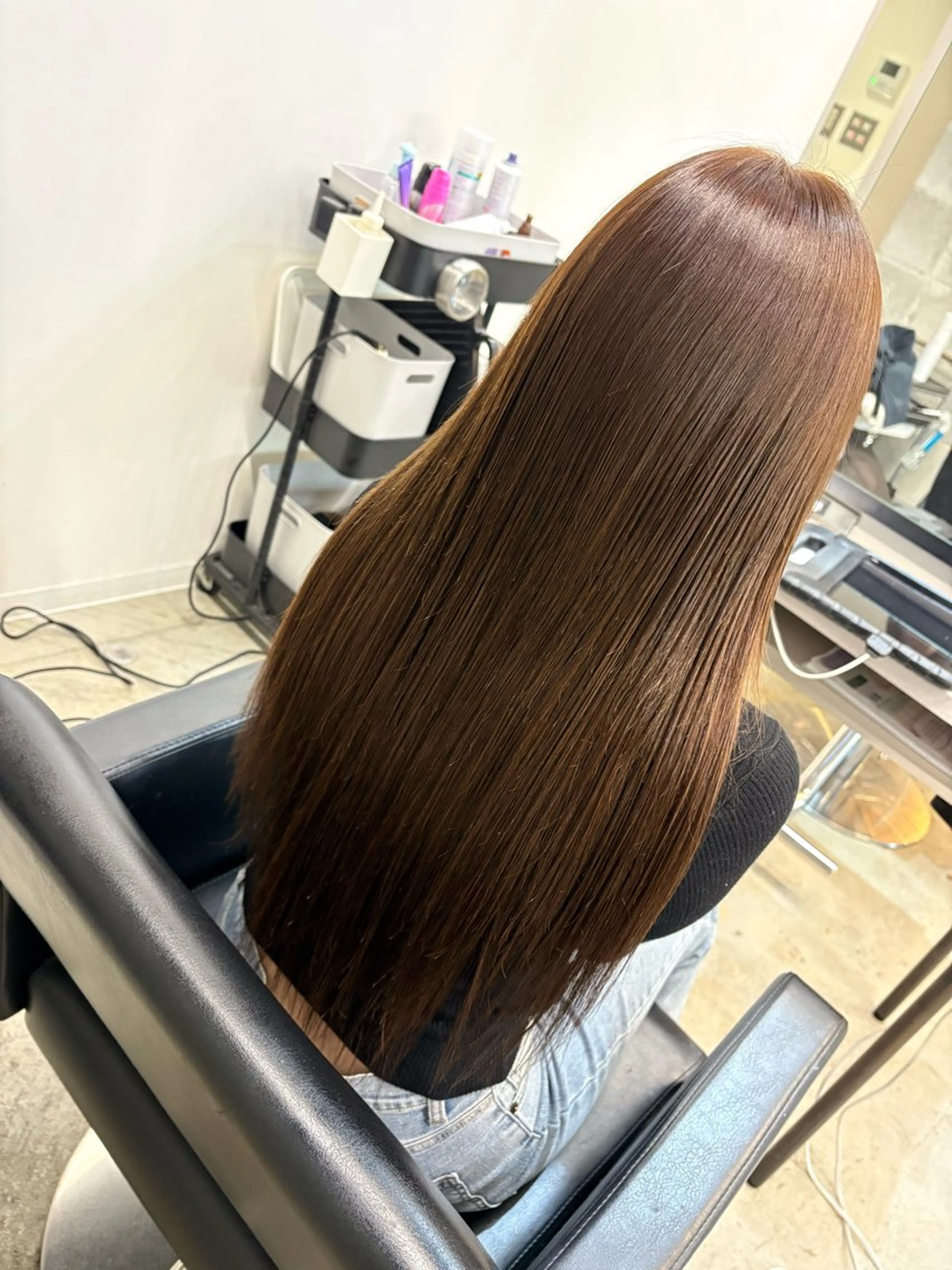 ロング シールエクステ エクステ ハイライト ロング エクステ 平原 ミレイのヘアスタイル