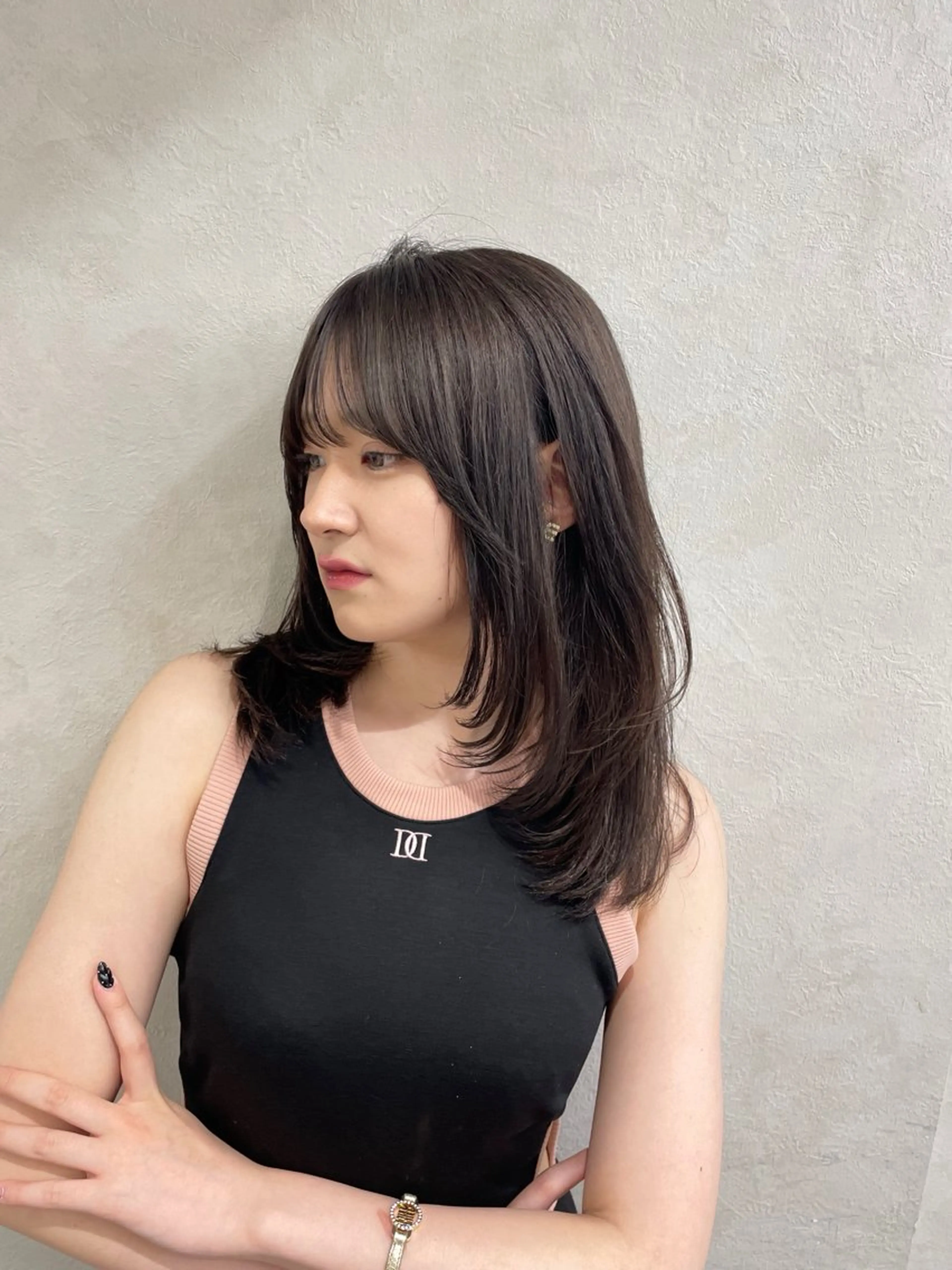 ミディアム カラー ヘアアレンジ 韓国ヘア/レイヤー Londエレンのヘアスタイル