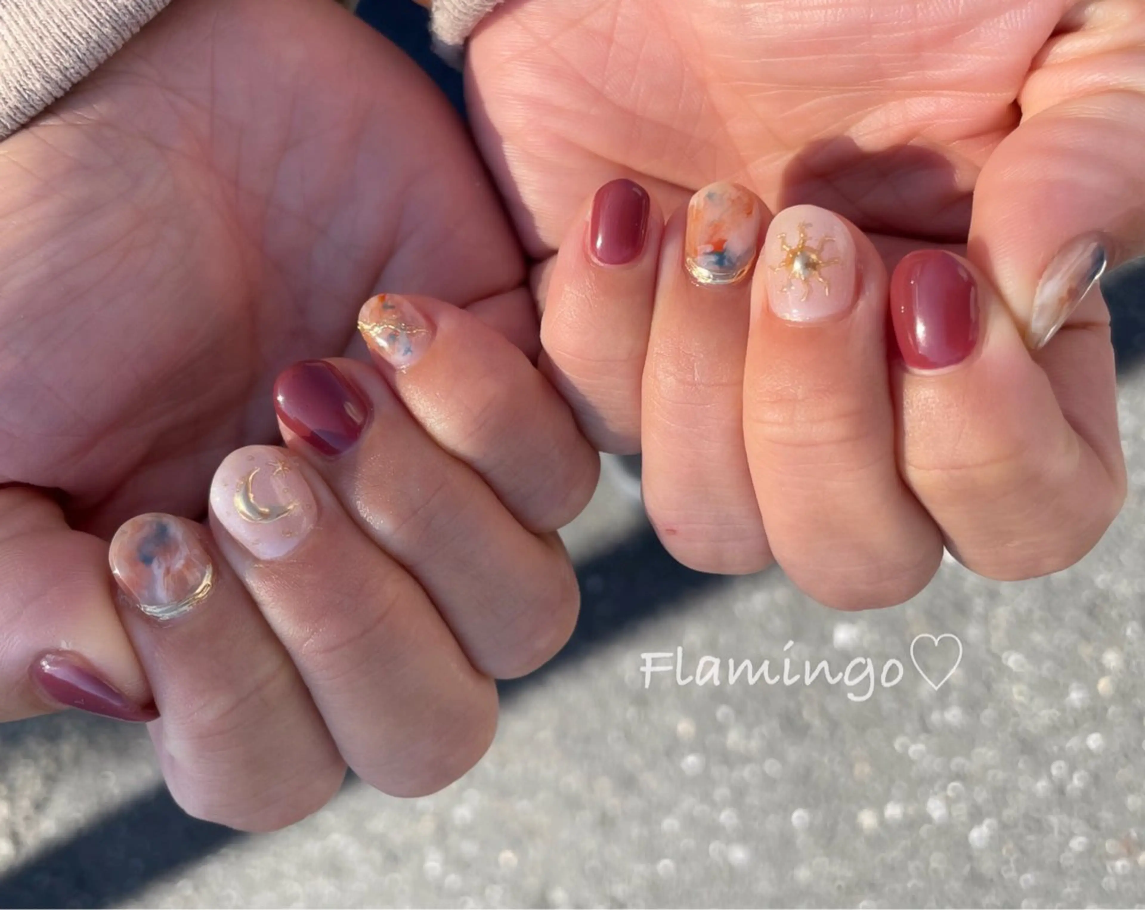 ネイル ミラーネイル ニュアンスネイル ワンカラーネイル ショートネイル 春ネイル ハンドネイル フィルイン／自爪育成 ／爪に優しい施術のネイルデザイン