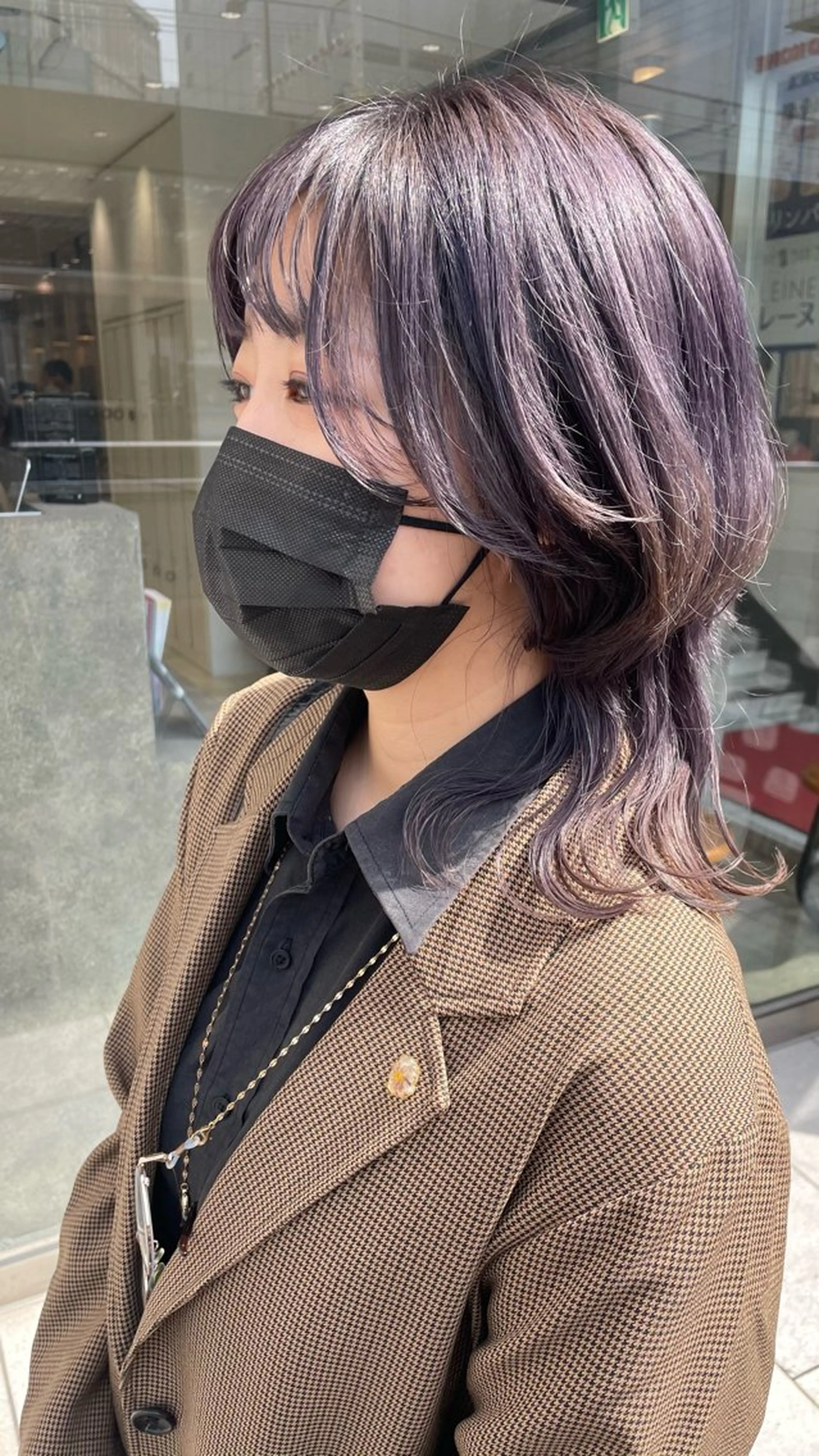 ミディアム カラー 髪質改善ストレート 🌈似合わせカットのヘアスタイル