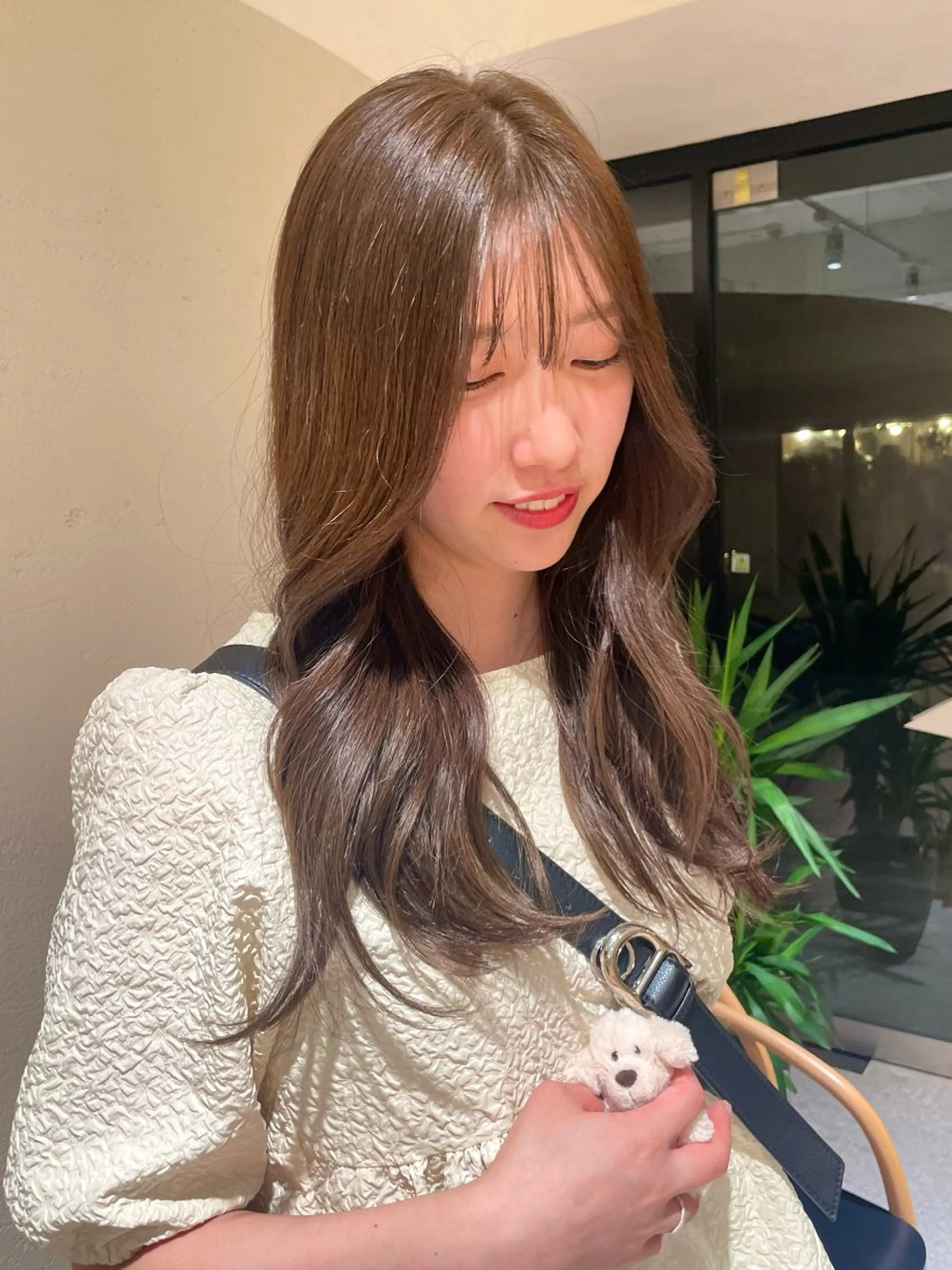 セミロング カラー ヘアアレンジ ブリーチ ブリーチなしカラー オリーブカラー RiRiko /表参道のヘアスタイル