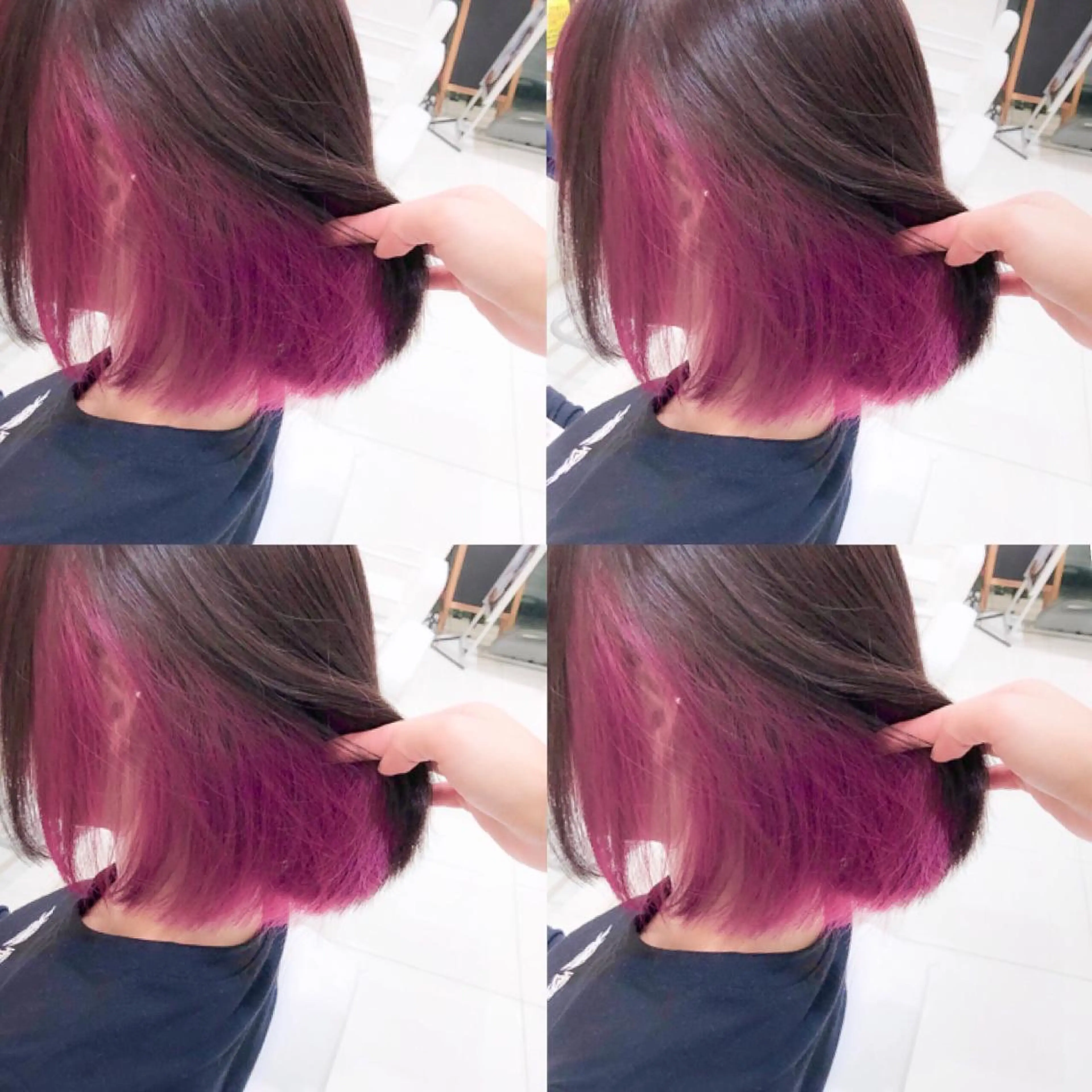 ミディアム カラー ウルフカット ハッシュカット/七海のヘアスタイル