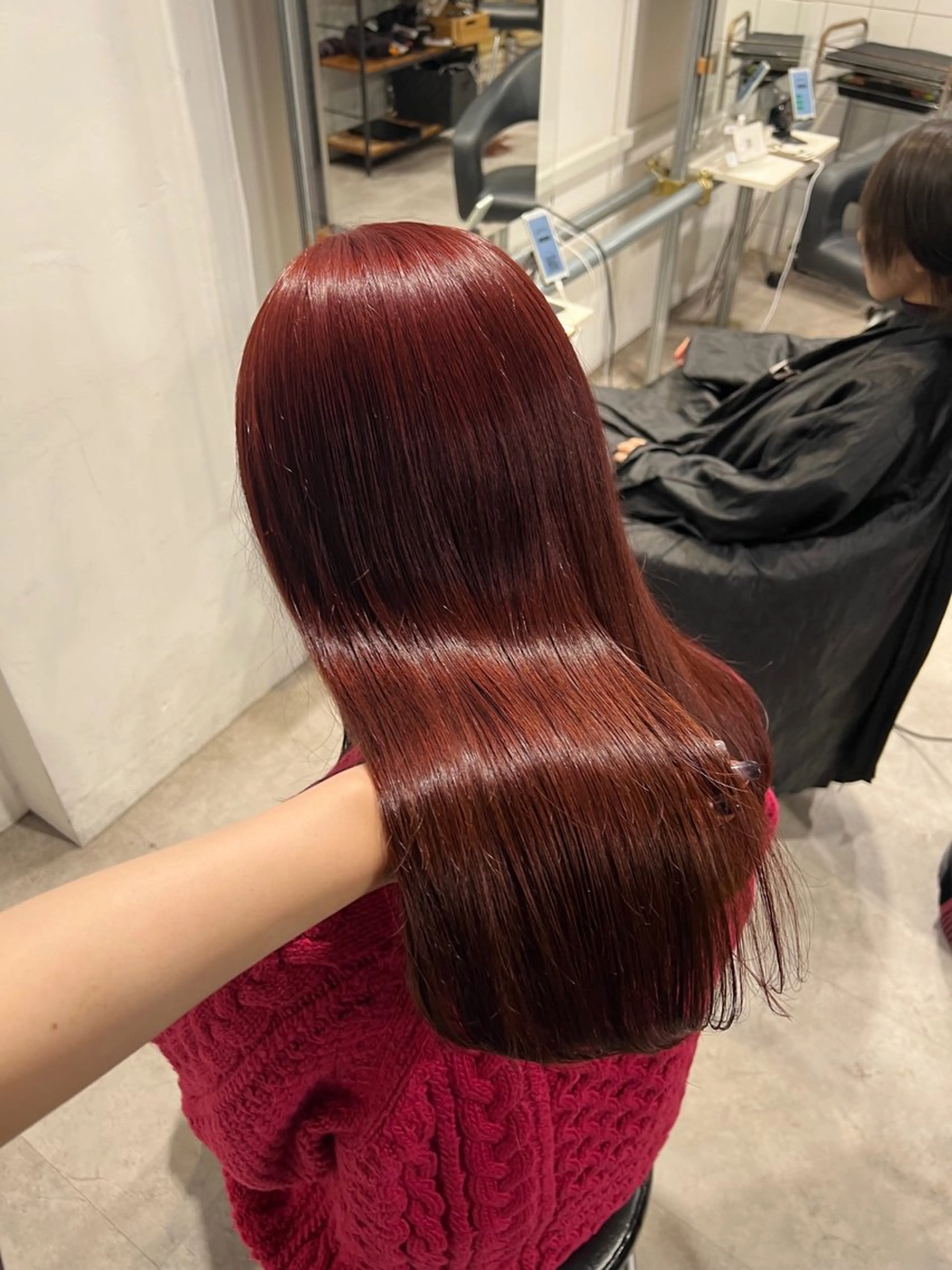 ロング カラー ブラウンカラー レッドカラー レッドブラウン 暗髪🩶ラベンダー/ ブルー/ユウナ🤍のヘアスタイル