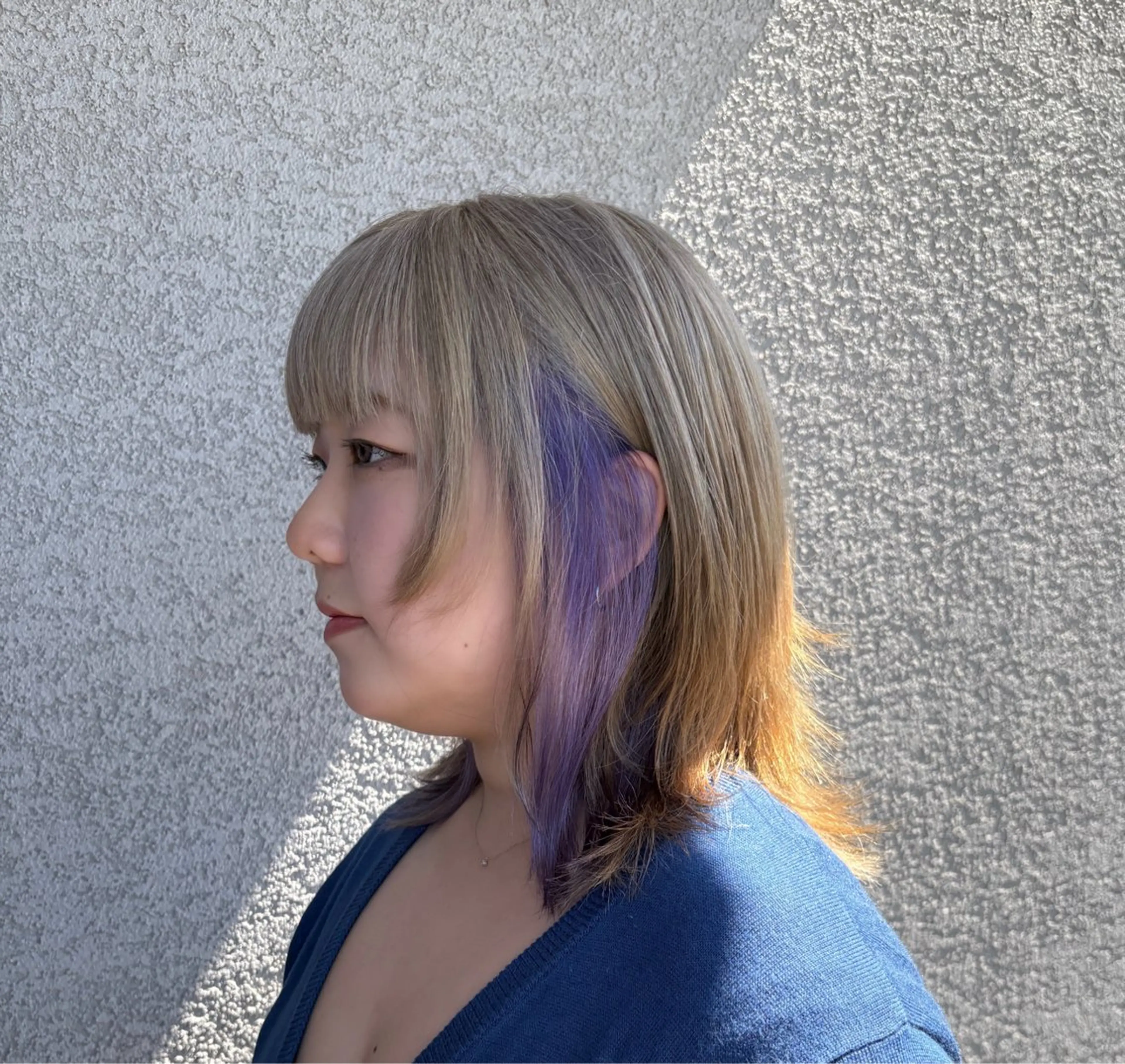 ショート カラー ベージュカラー デザインカラー ハイトーンカラー インナーカラー ラベンダーカラー 堀本 隆太のヘアスタイル