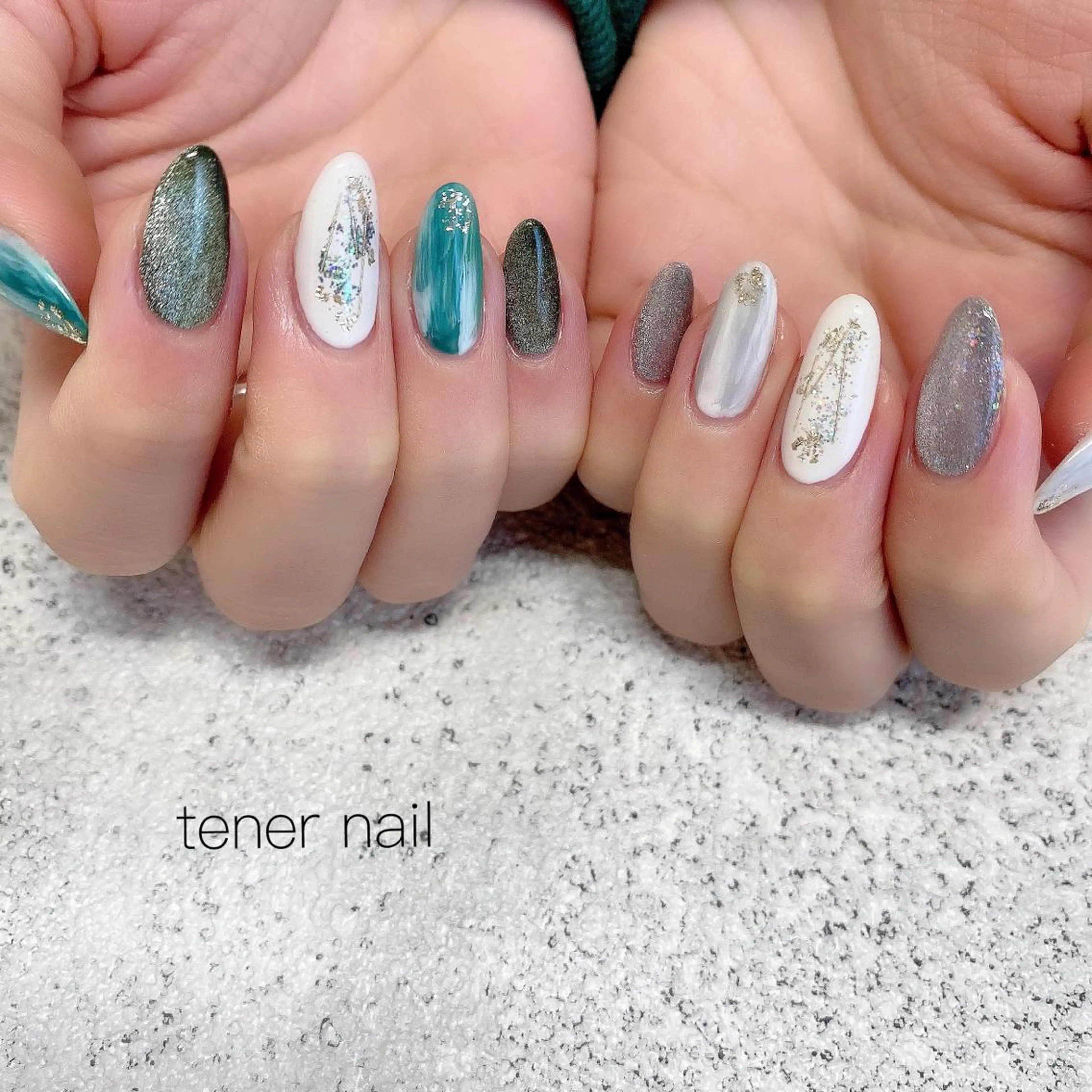 ネイル グリーン テネルネイル tener nailのネイルデザイン