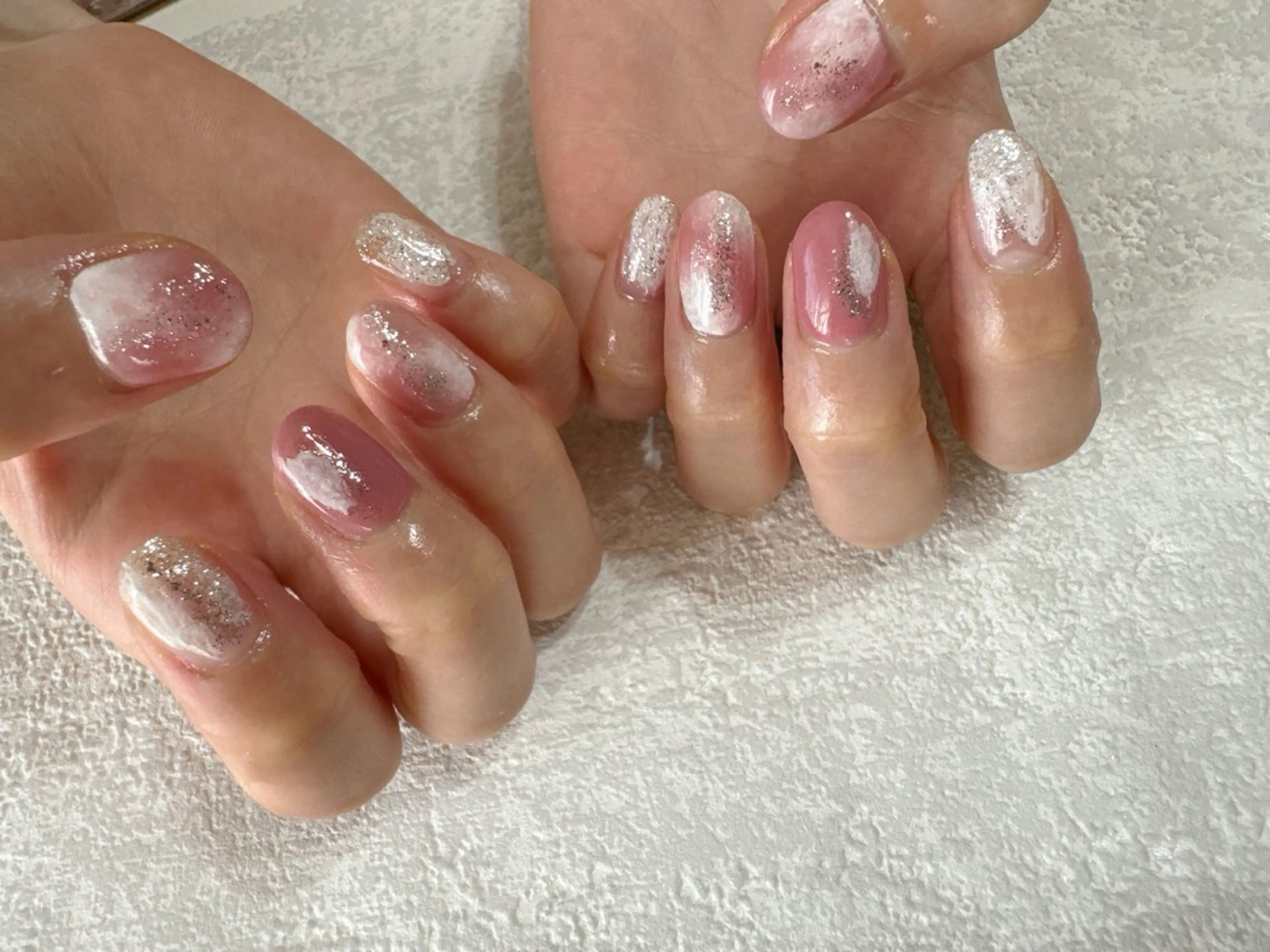 ネイル ジェルネイル メンズネイル ニュアンスネイル パラジェル ピンク ハンドネイル kikinail 溝の口のネイルデザイン