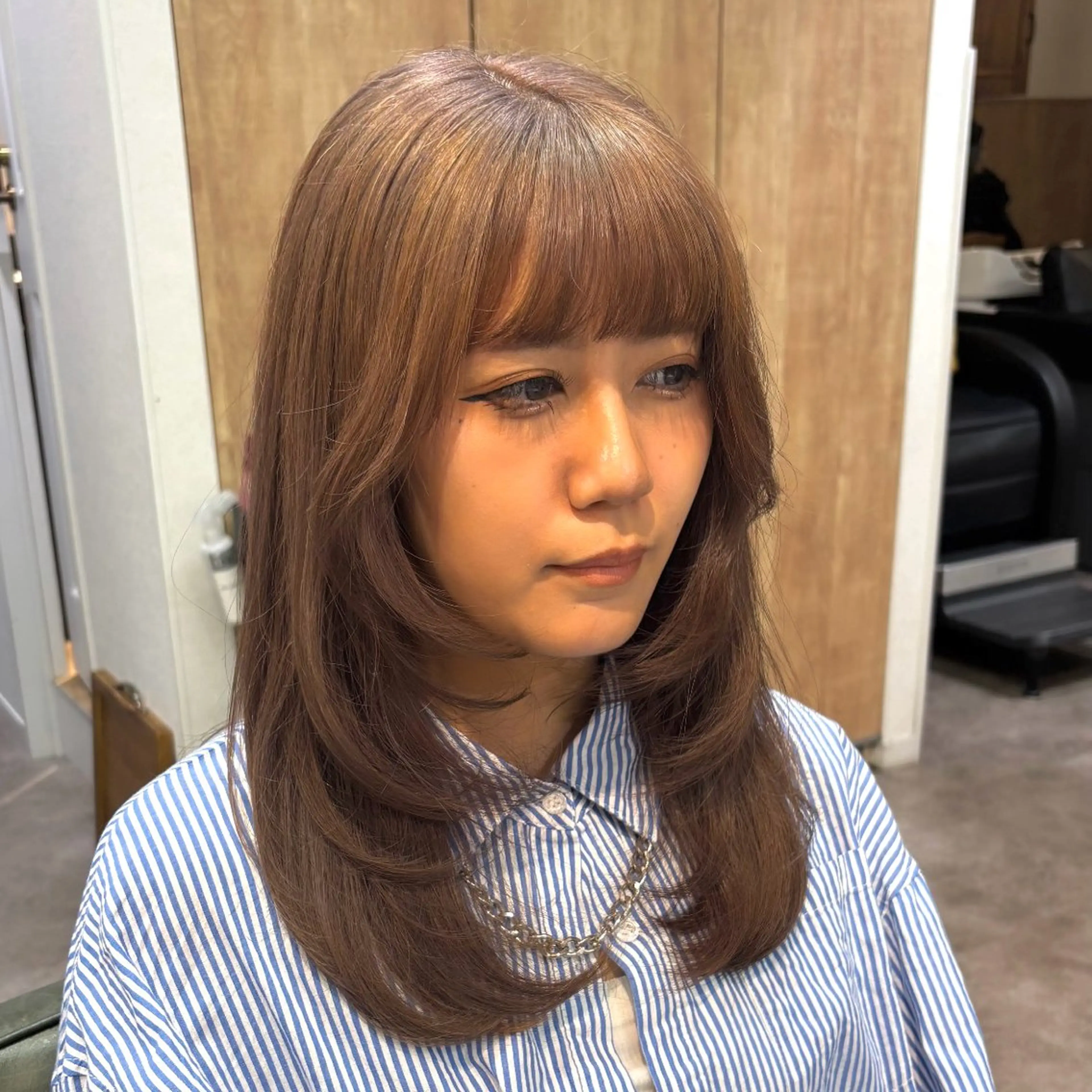 セミロング レイヤーカット カット トリートメント 艶カラー🪡髪質改善 アレンジ🎀airiのヘアスタイル