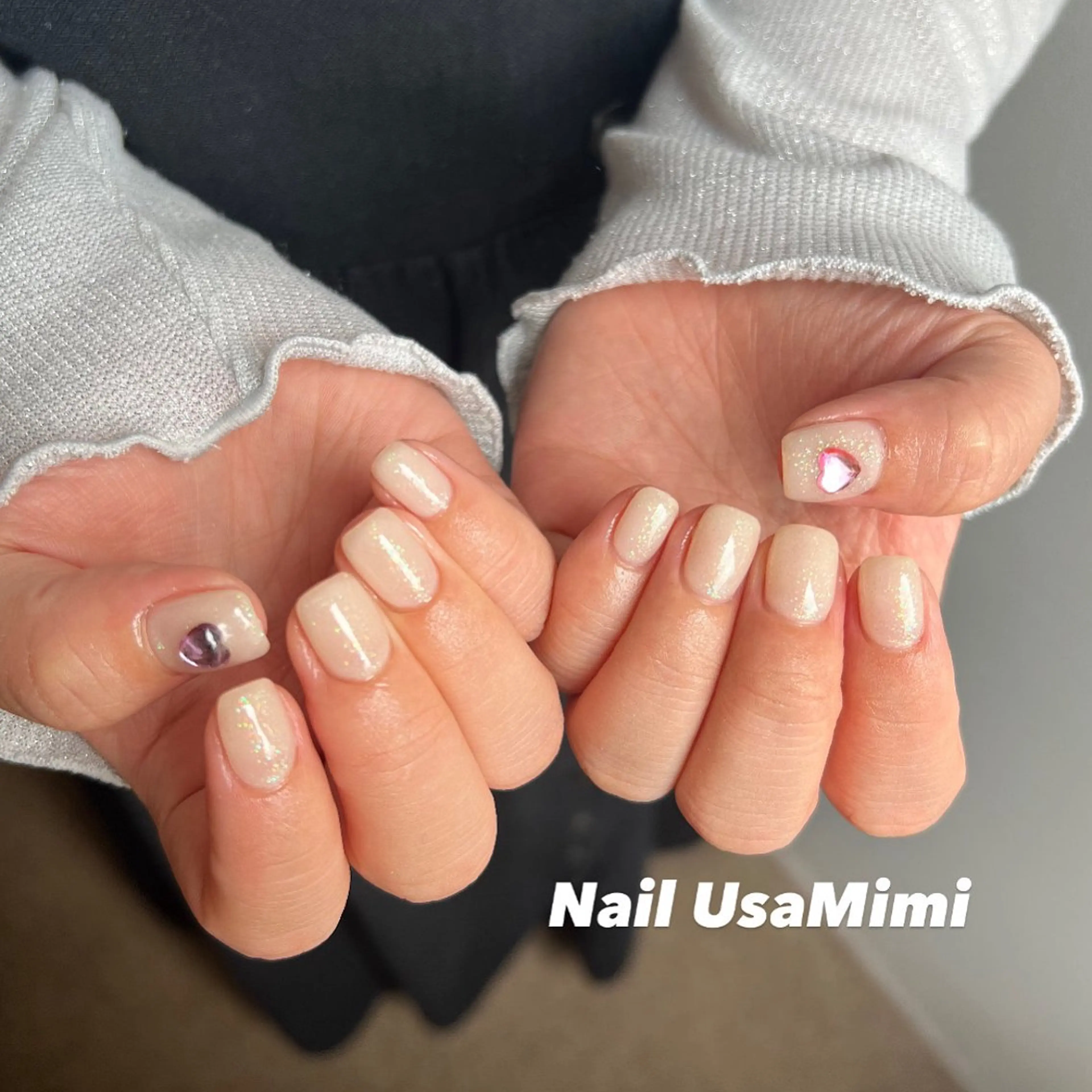 ネイル ジェルネイル キラキラネイル 韓国ネイル マグネットネイル 持ち込み ハンドネイル 本町NailUsa Mimi RIKOのネイルデザイン