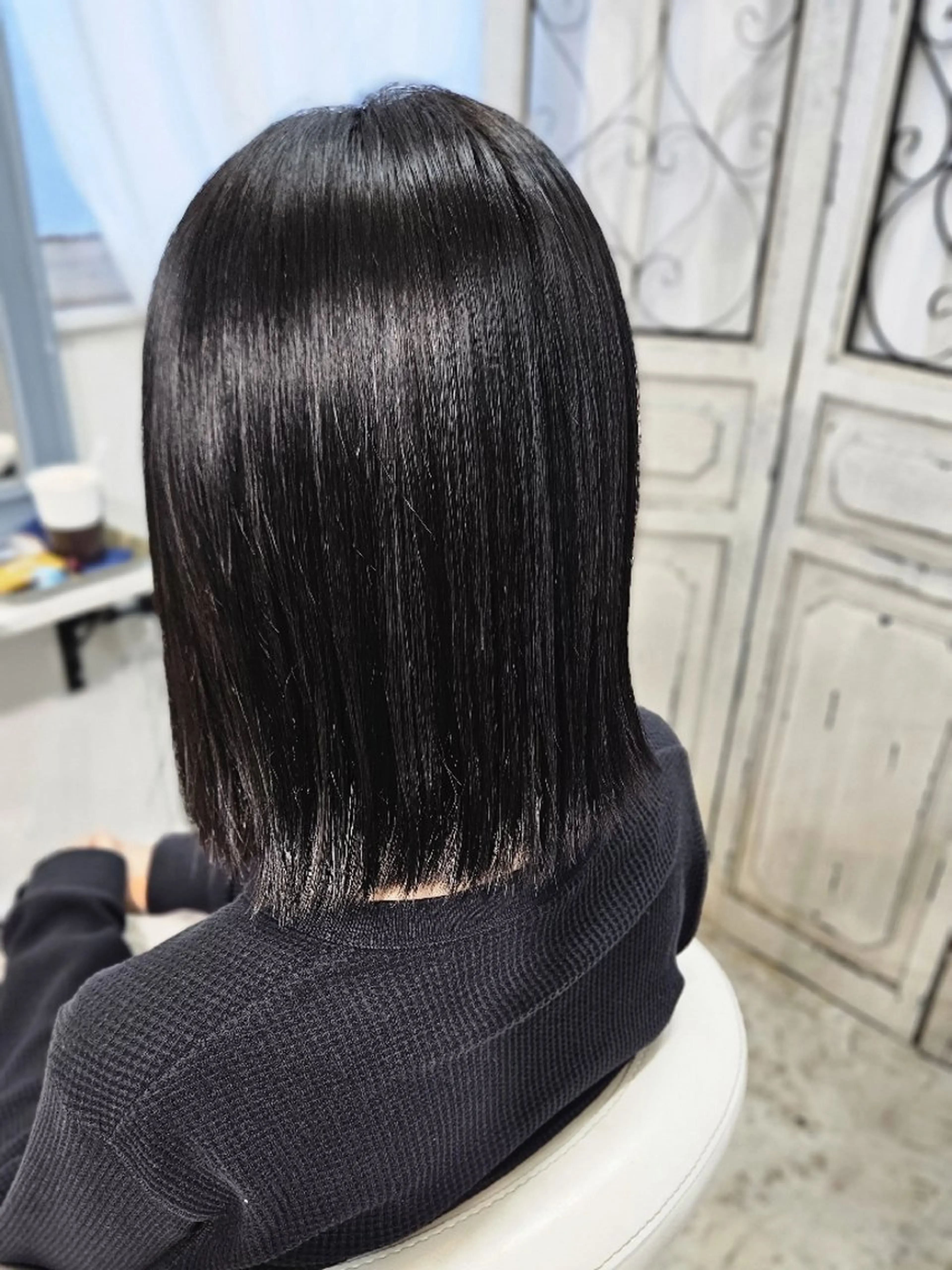 ミディアム 縮毛矯正  熊野 タイソンのヘアスタイル