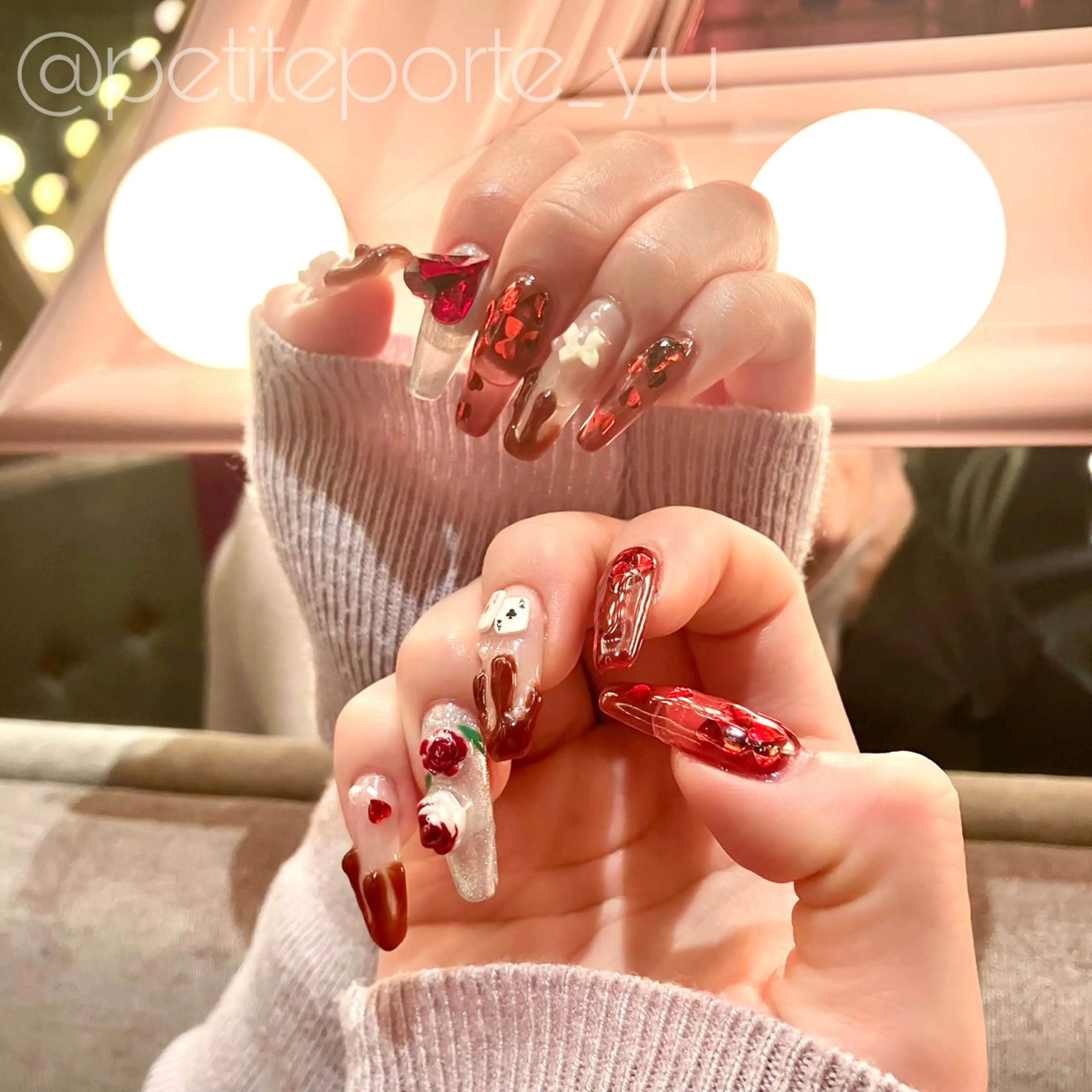 【 オフ無料🌟 】ダメージケア持ち込み10本アート💅🏻💖パーツ付け放題🌈💎✨の写真