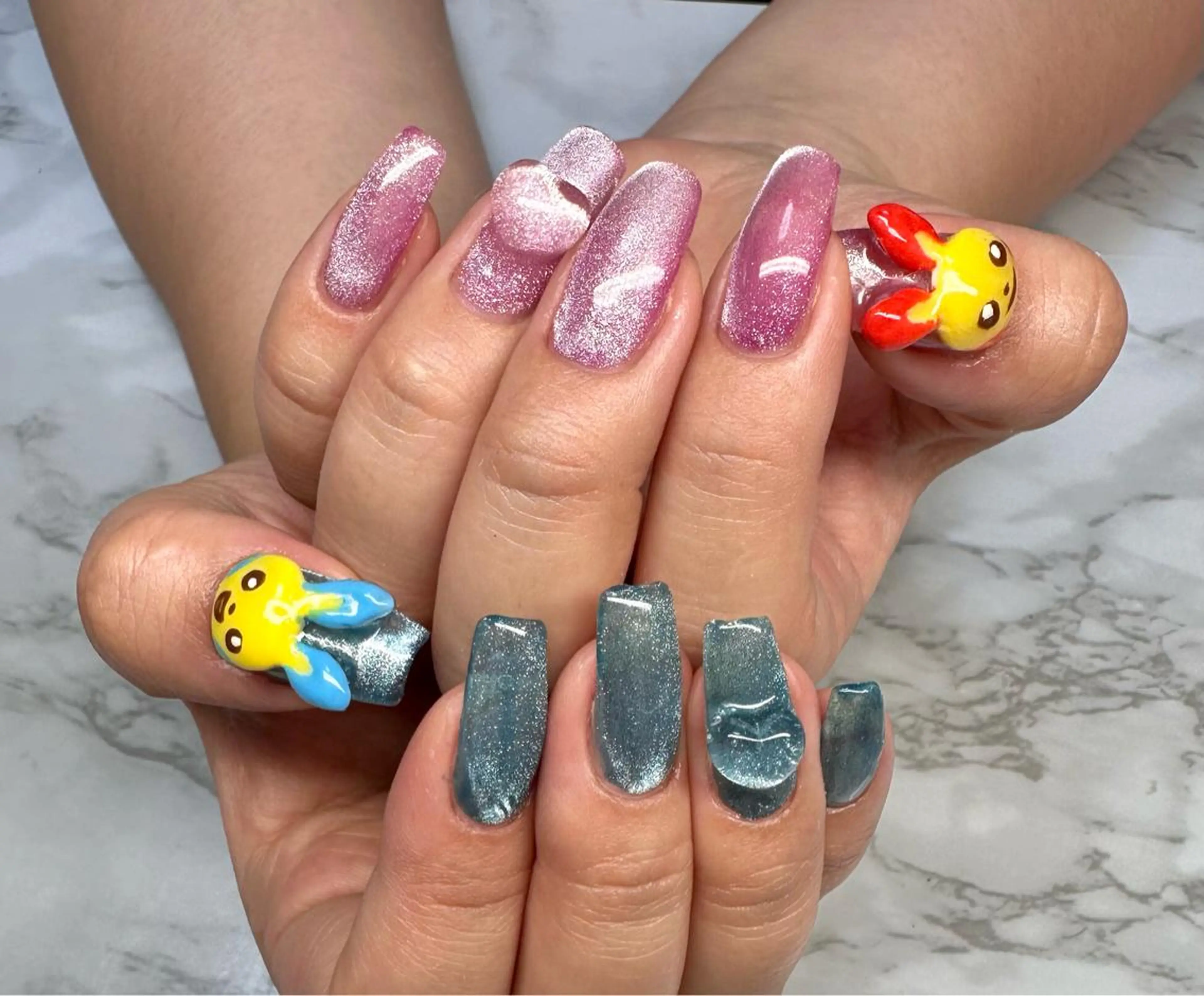 ネイル アートネイル マグネットネイル 夏ネイル M.N_ nailのネイルデザイン