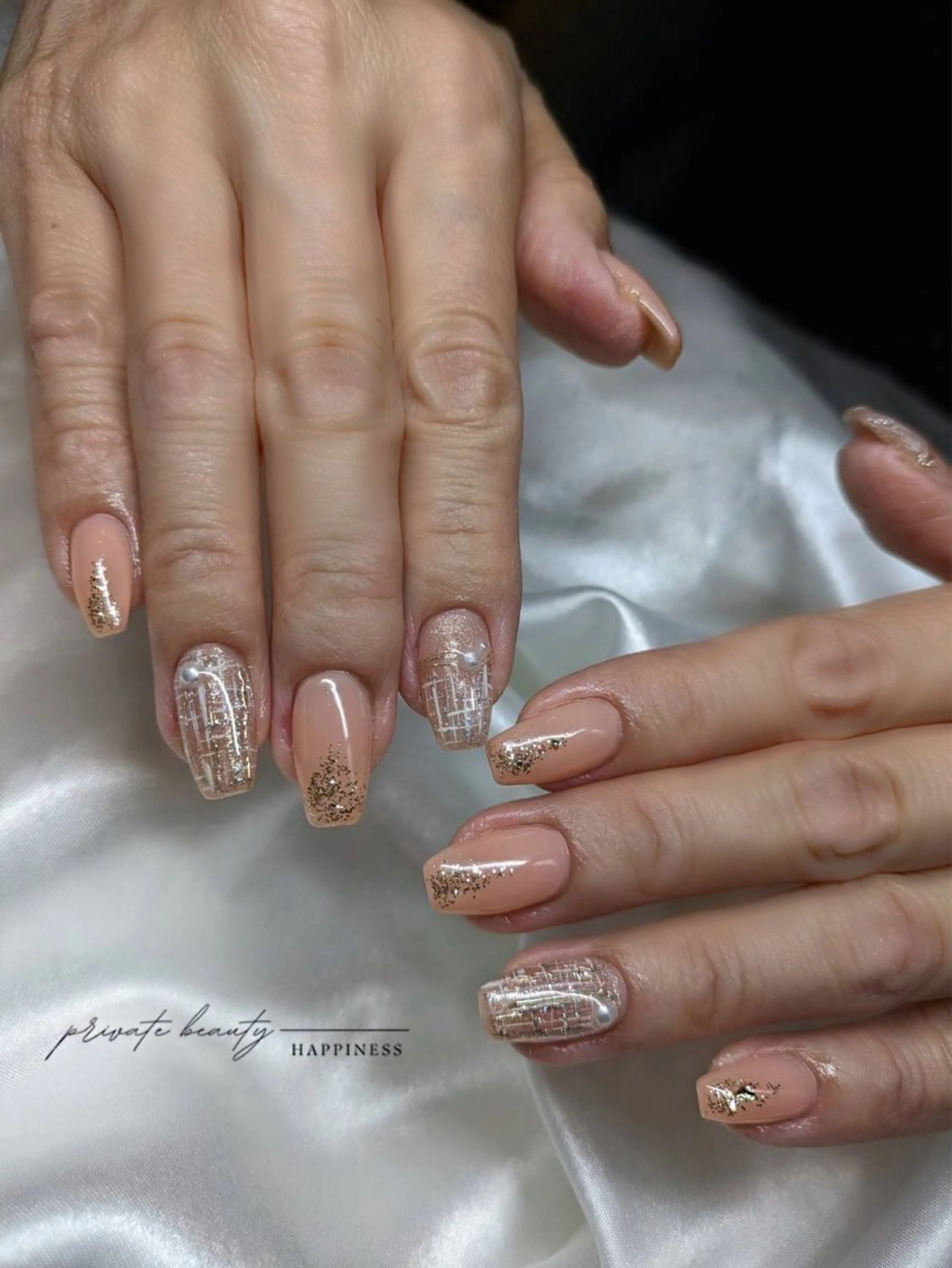 ネイル ツイードネイル 冬ネイル happiness nailのネイルデザイン