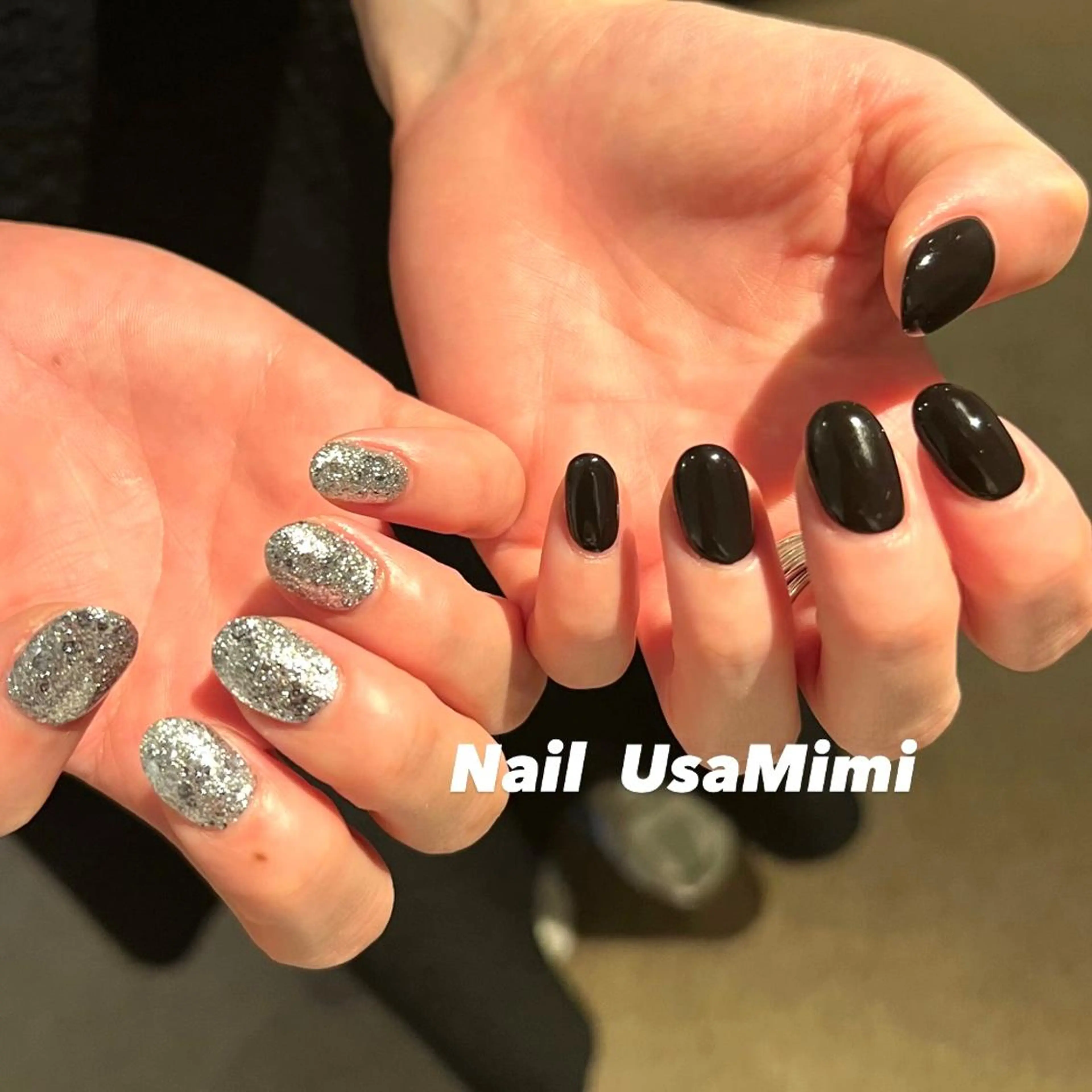 ネイル フットネイル ジェルネイル キラキラネイル マグネットネイル 持ち込み 本町ネイルNail UsaMimiのネイルデザイン