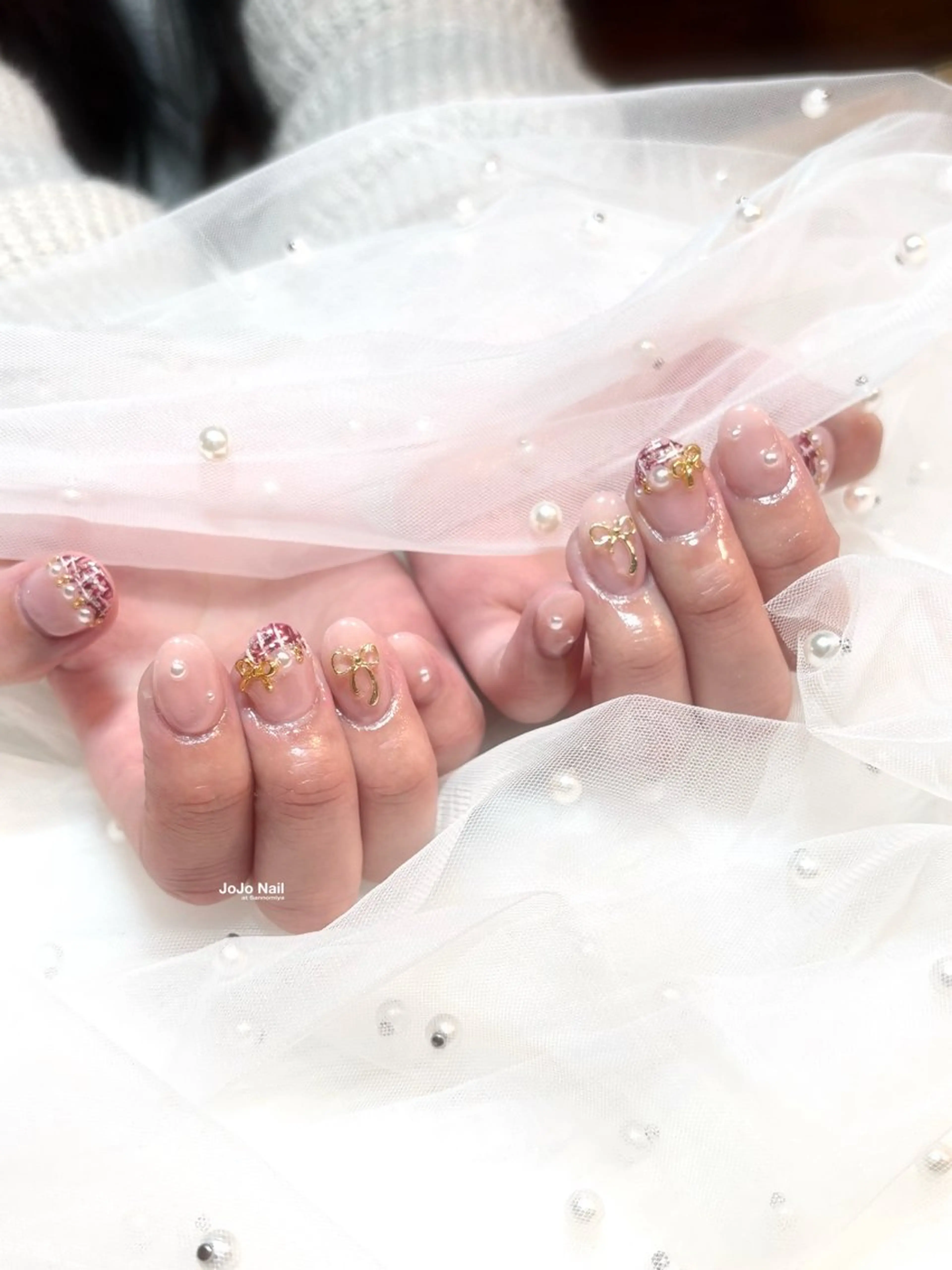 ネイル キラキラネイル ツイードネイル ハンドネイル SERINA.K /JOJO@三宮のネイルデザイン