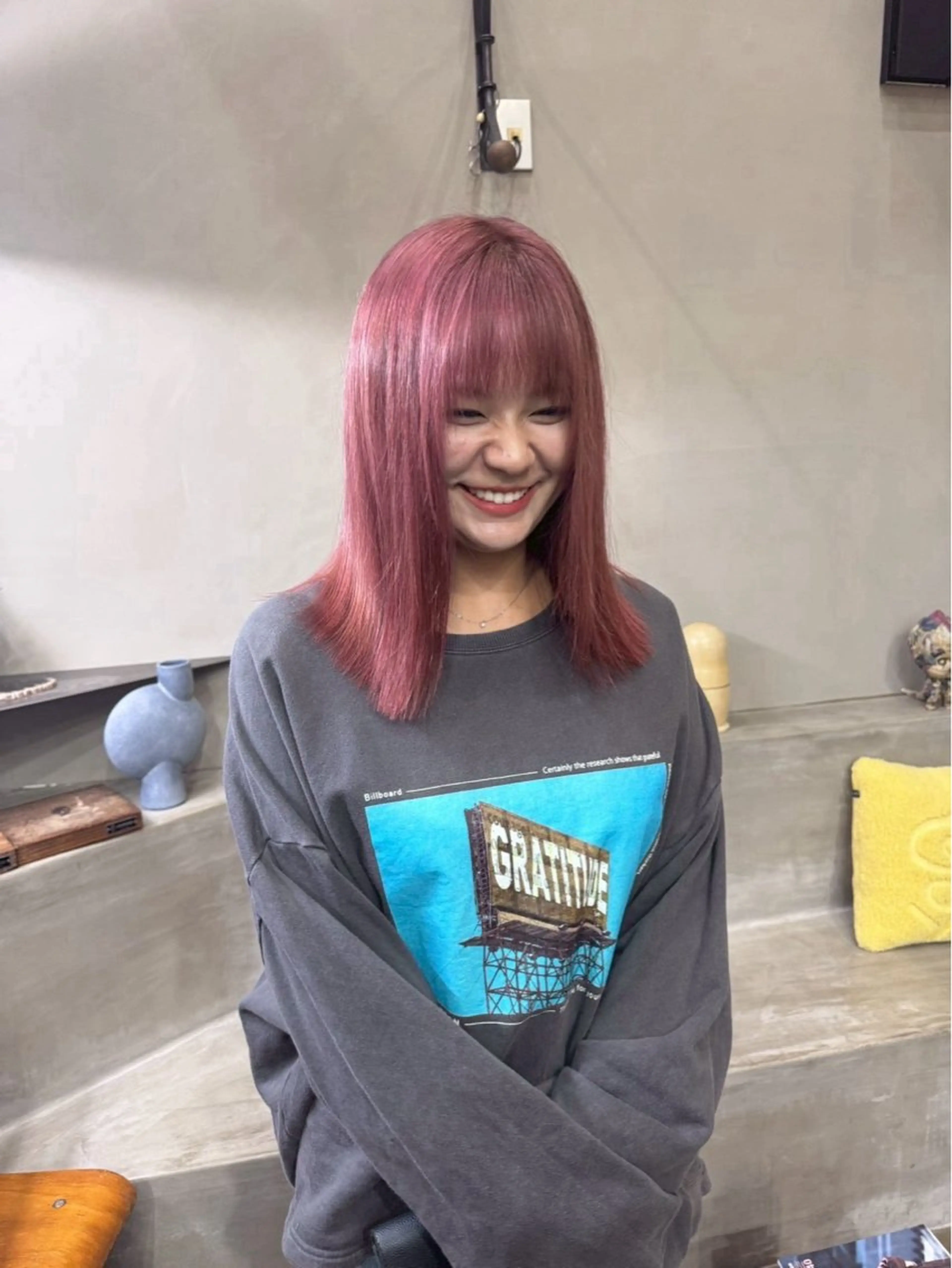 ミディアム ヘアカラー 鈴木 アナンのヘアスタイル