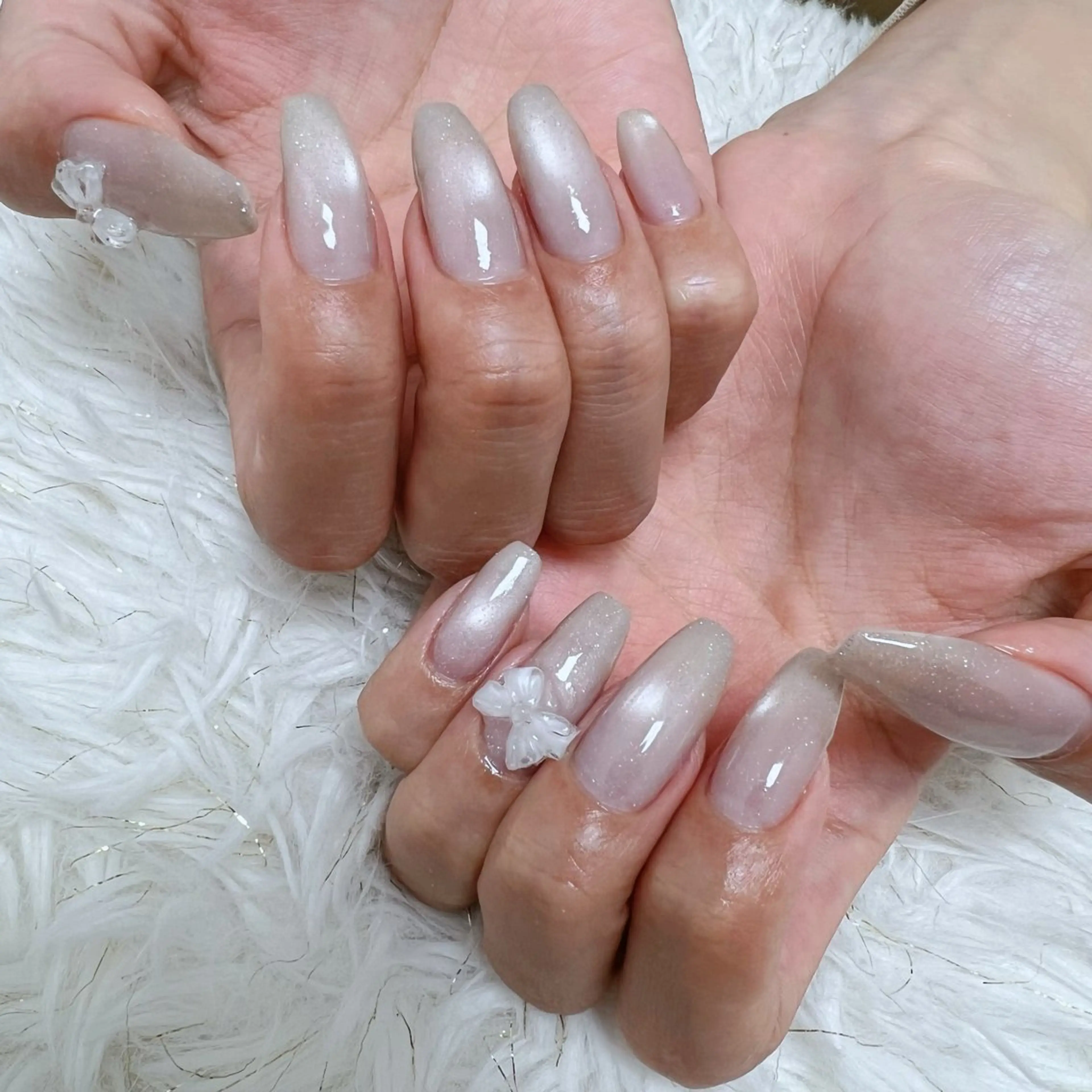 ネイル アートネイル フラッシュネイル フレンチネイル ジェルネイル ガラスフレンチ share. yurieのネイルデザイン