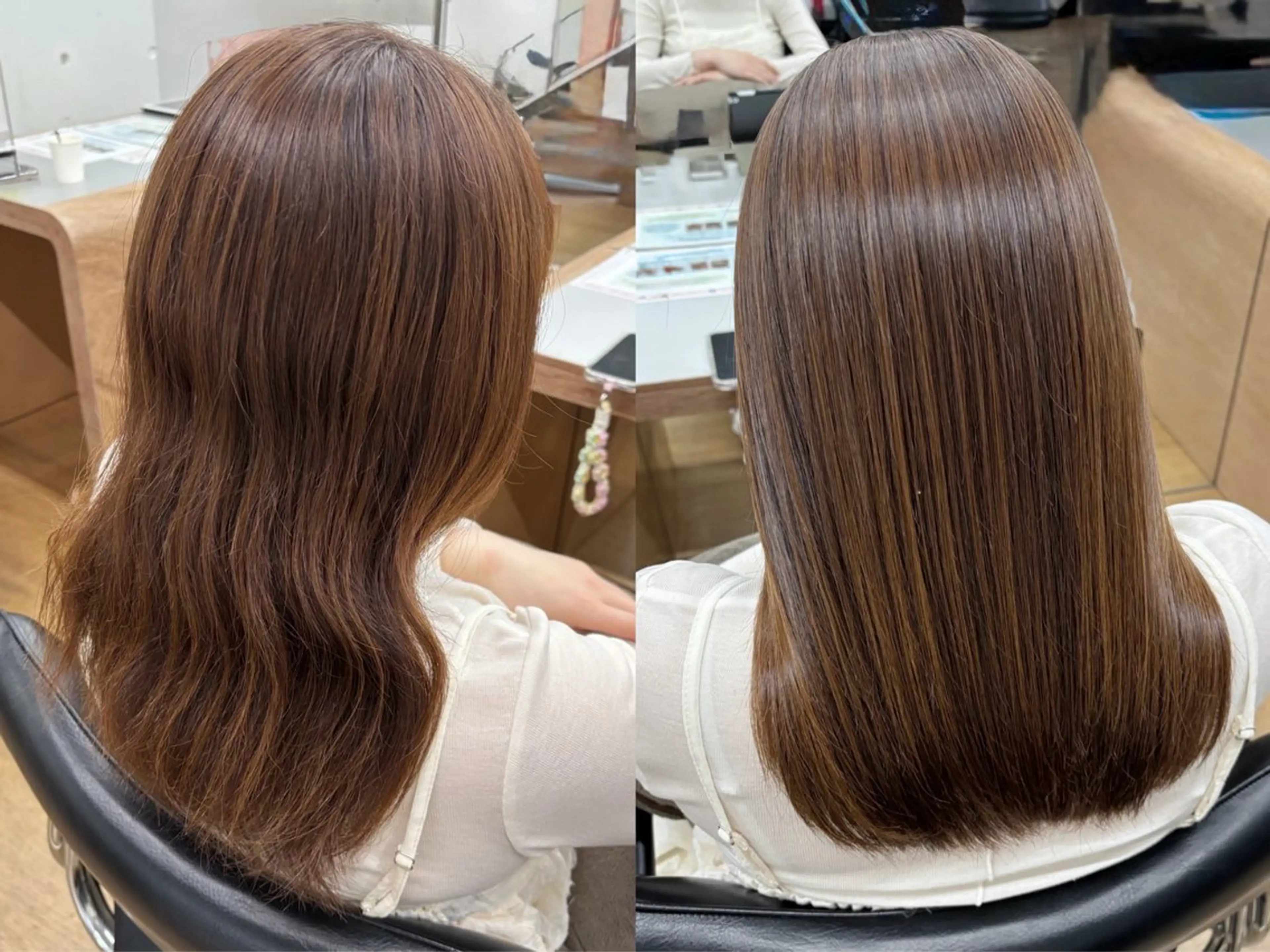 パーマ ストレートパーマ 地毛風ストレート🫧 ／艶カラー／イズミのヘアスタイル