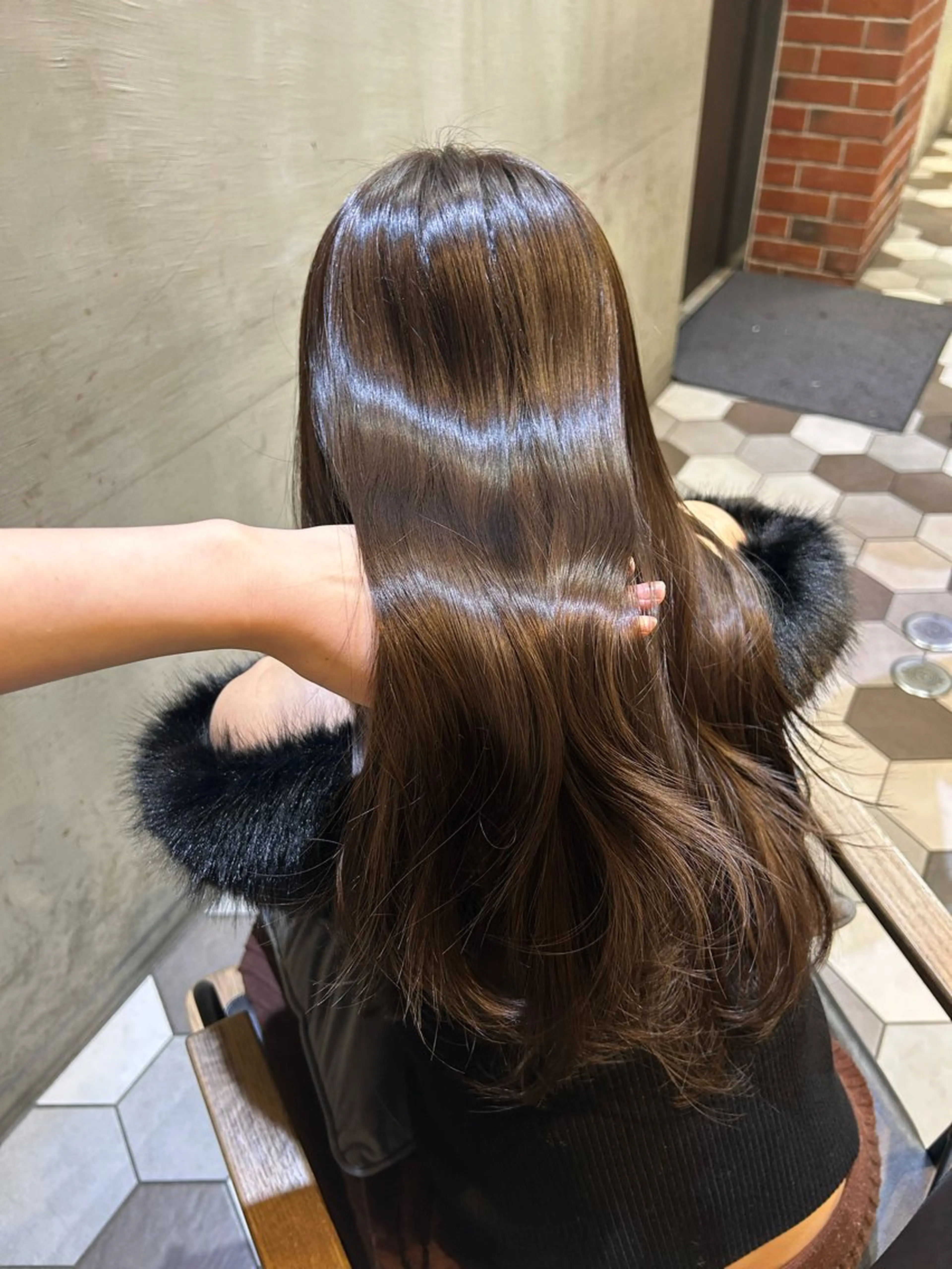 ロング カラー ヘアカラー ninaアイドル前髪 ×透明感🎀のヘアスタイル