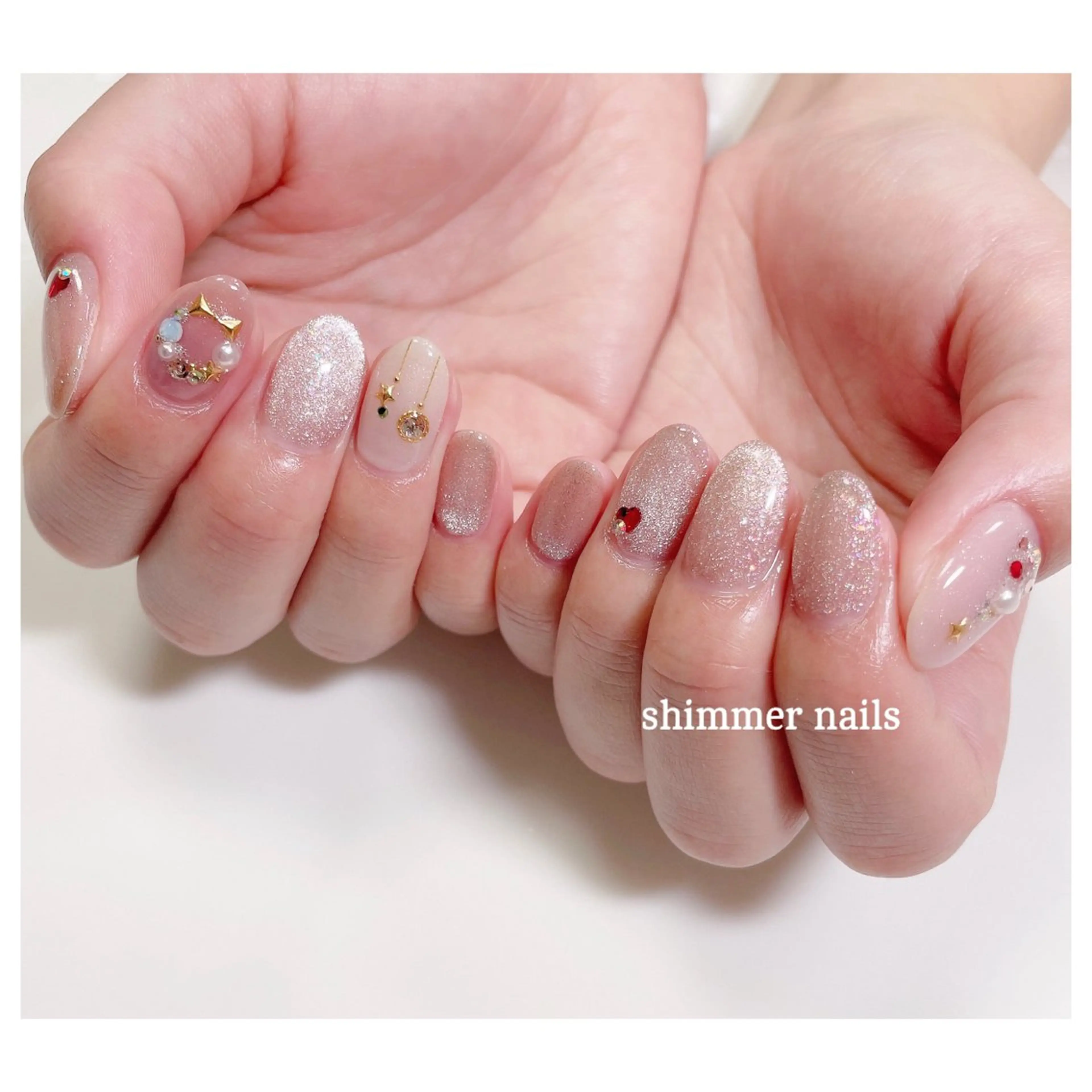 ネイル アートネイル 冬ネイル クリスマス shimmer nailsのネイルデザイン