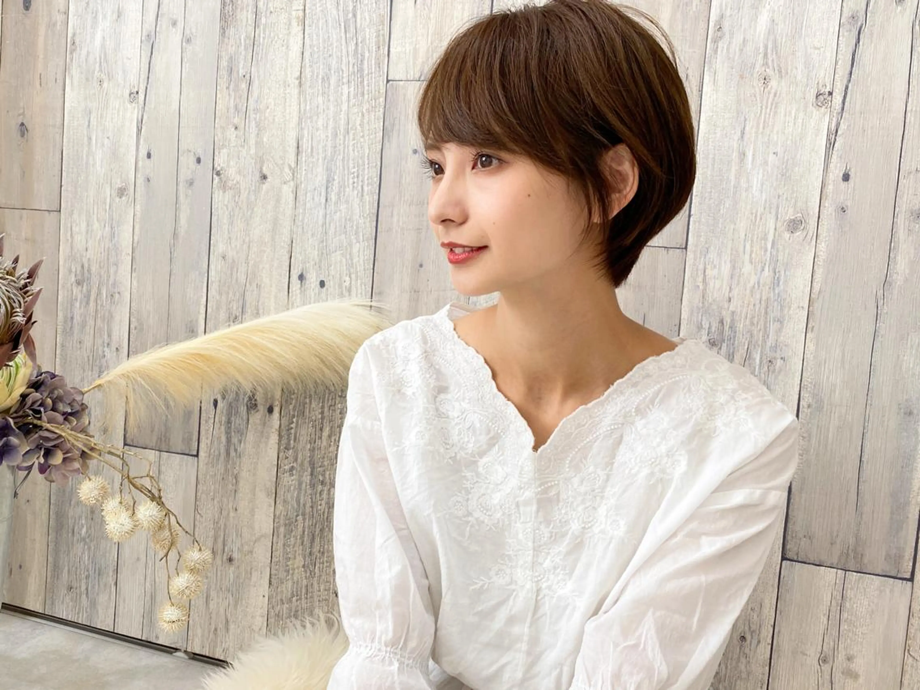 ショート カラー ボブ レイヤーカット カット ヘアカラー トリートメント Trip by NYNY(トリップ)のヘアスタイル