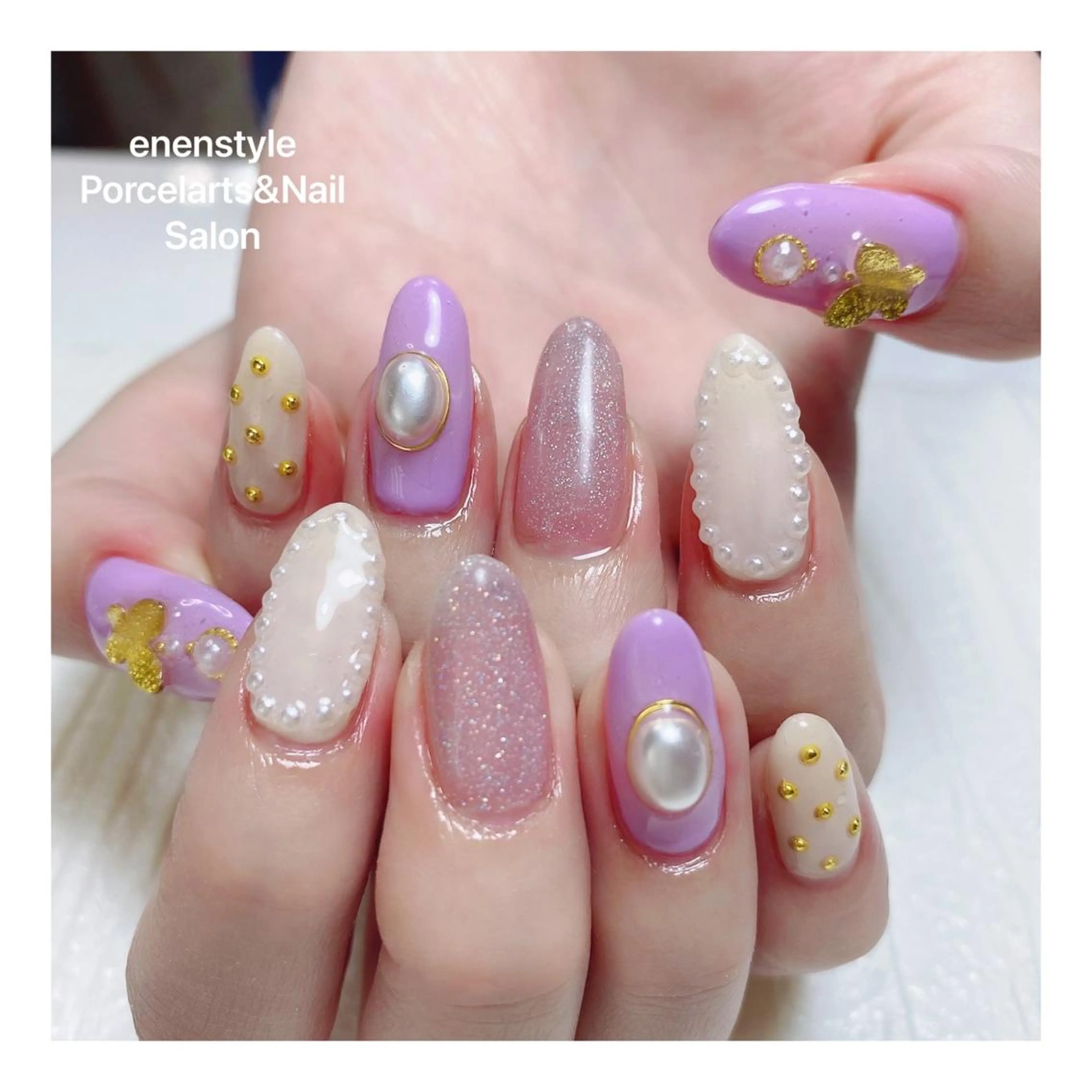 ミディアム ネイル ハンドネイル 👑enen style👑のネイルデザイン