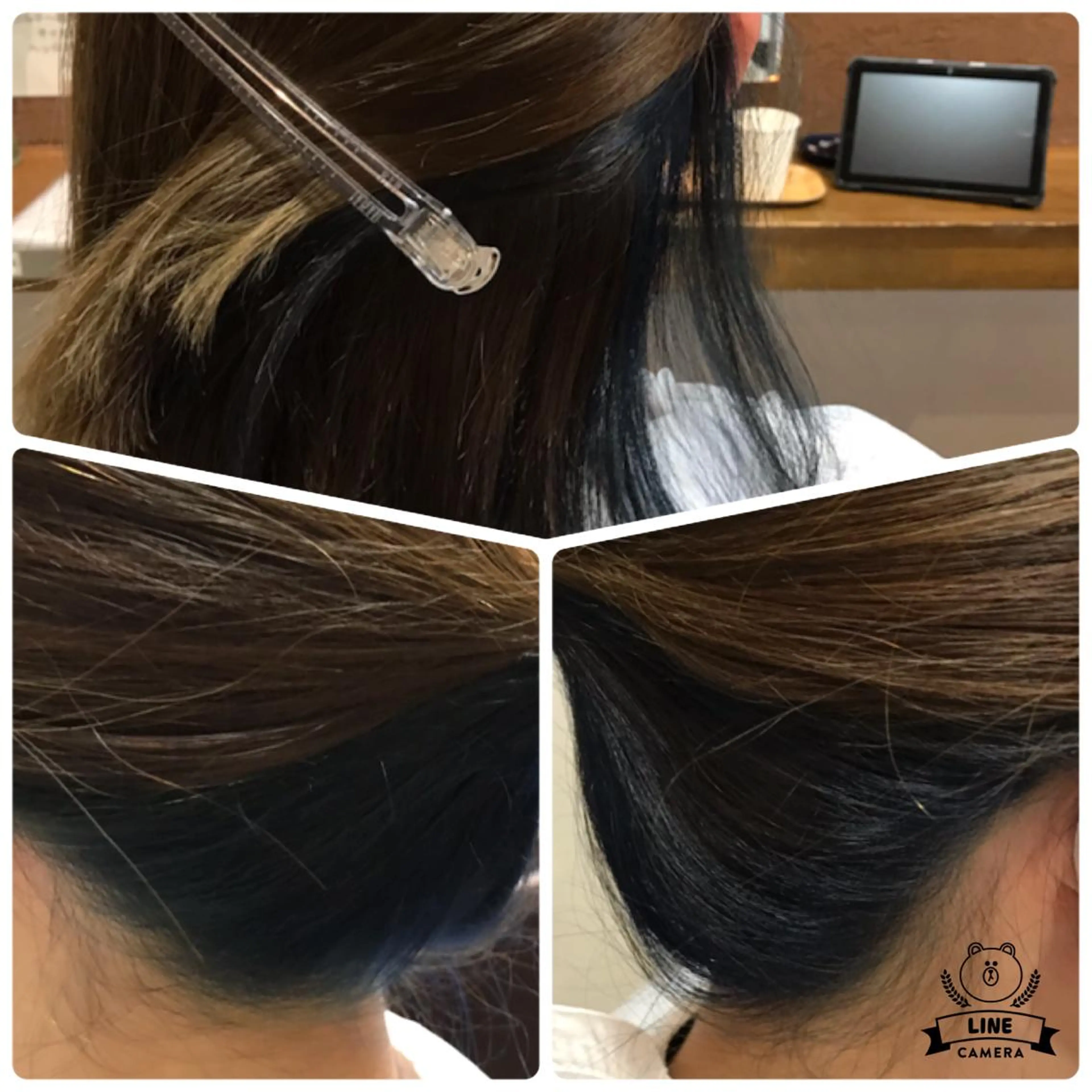 ミディアム カラー ネイビーカラー LiBra Mikiのヘアスタイル