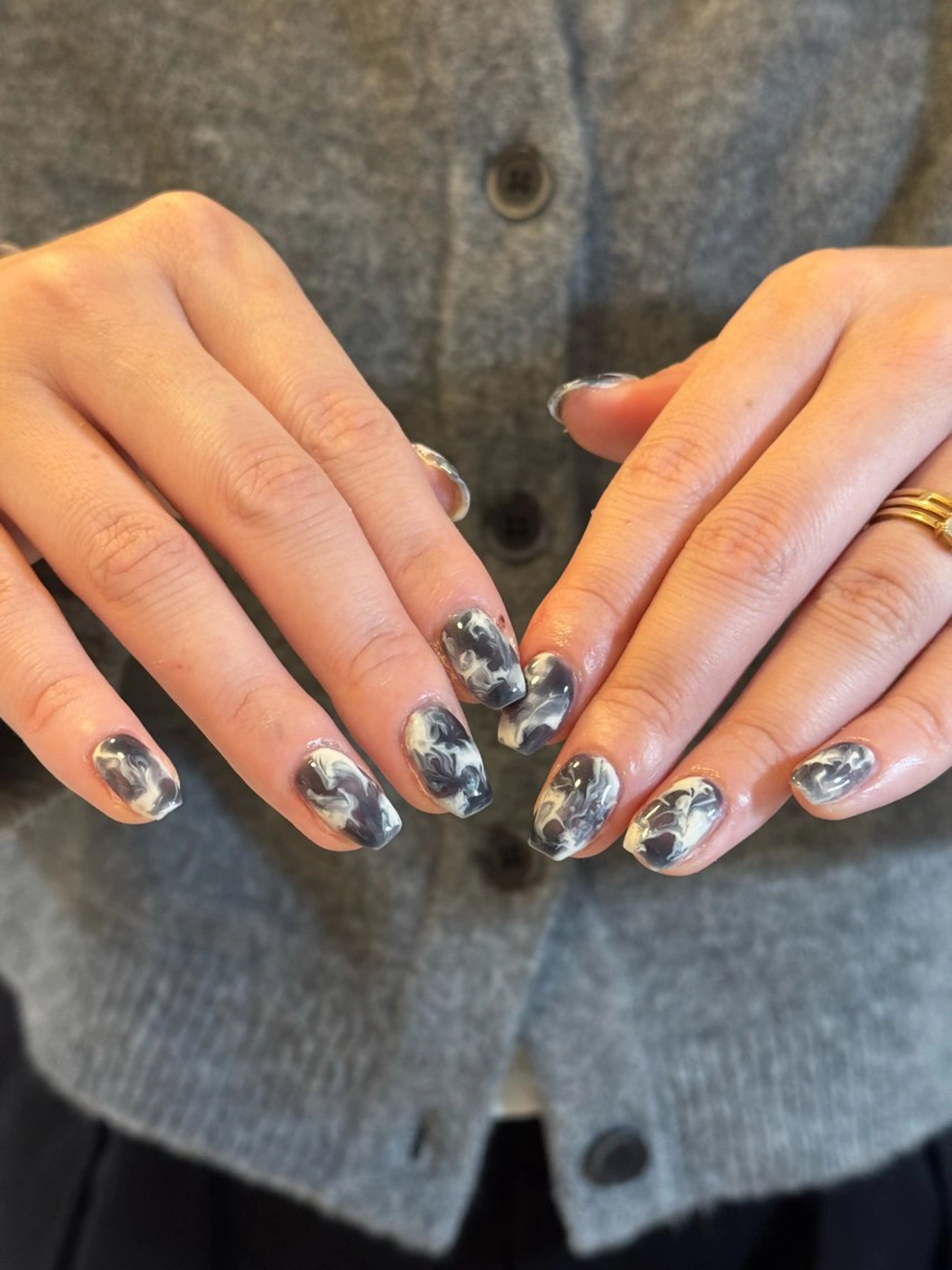 ネイル ネイビー ハンドネイル soan 神楽坂店 mayuのネイルデザイン