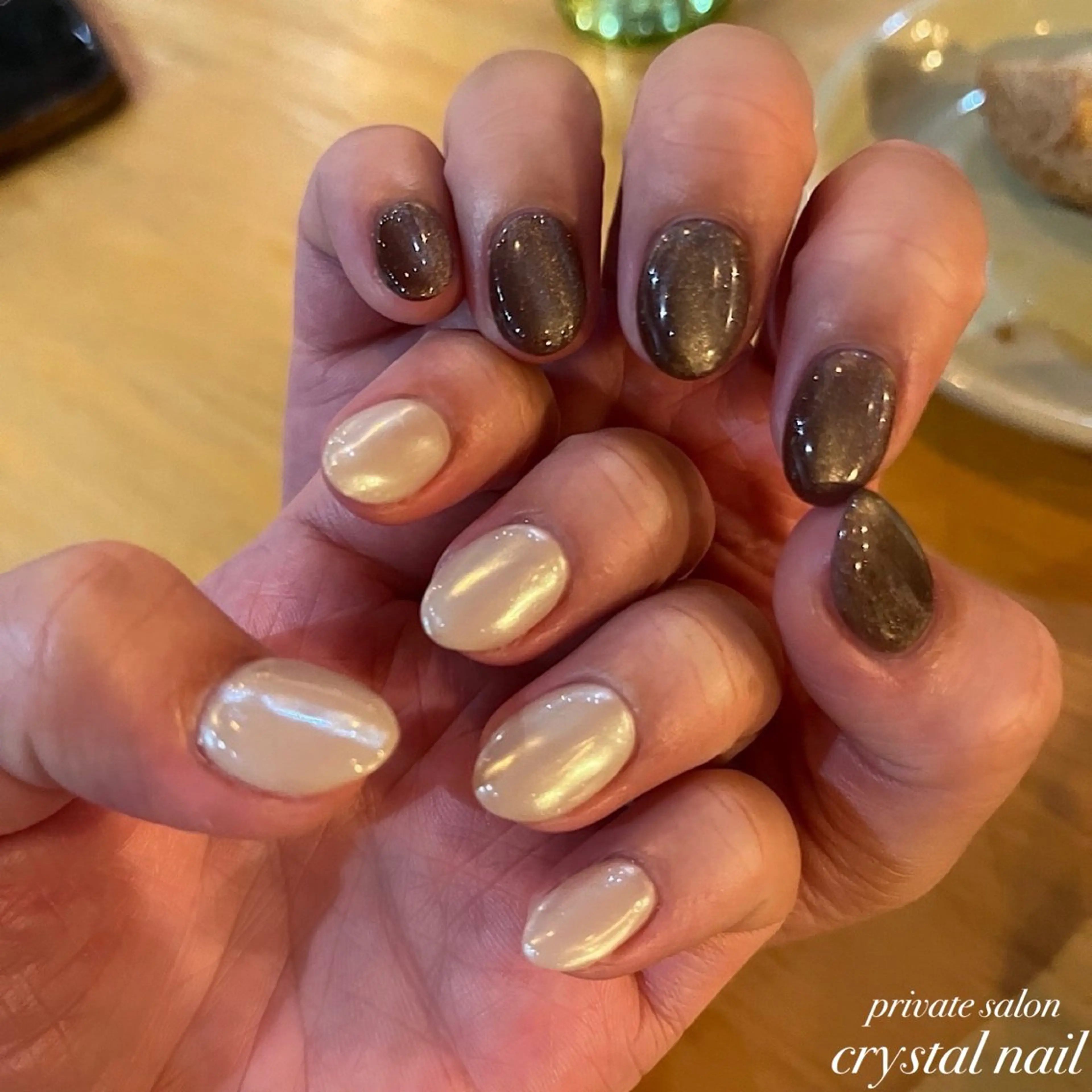 ネイル マグネットネイル ミラーネイル Crystal Nailのネイルデザイン