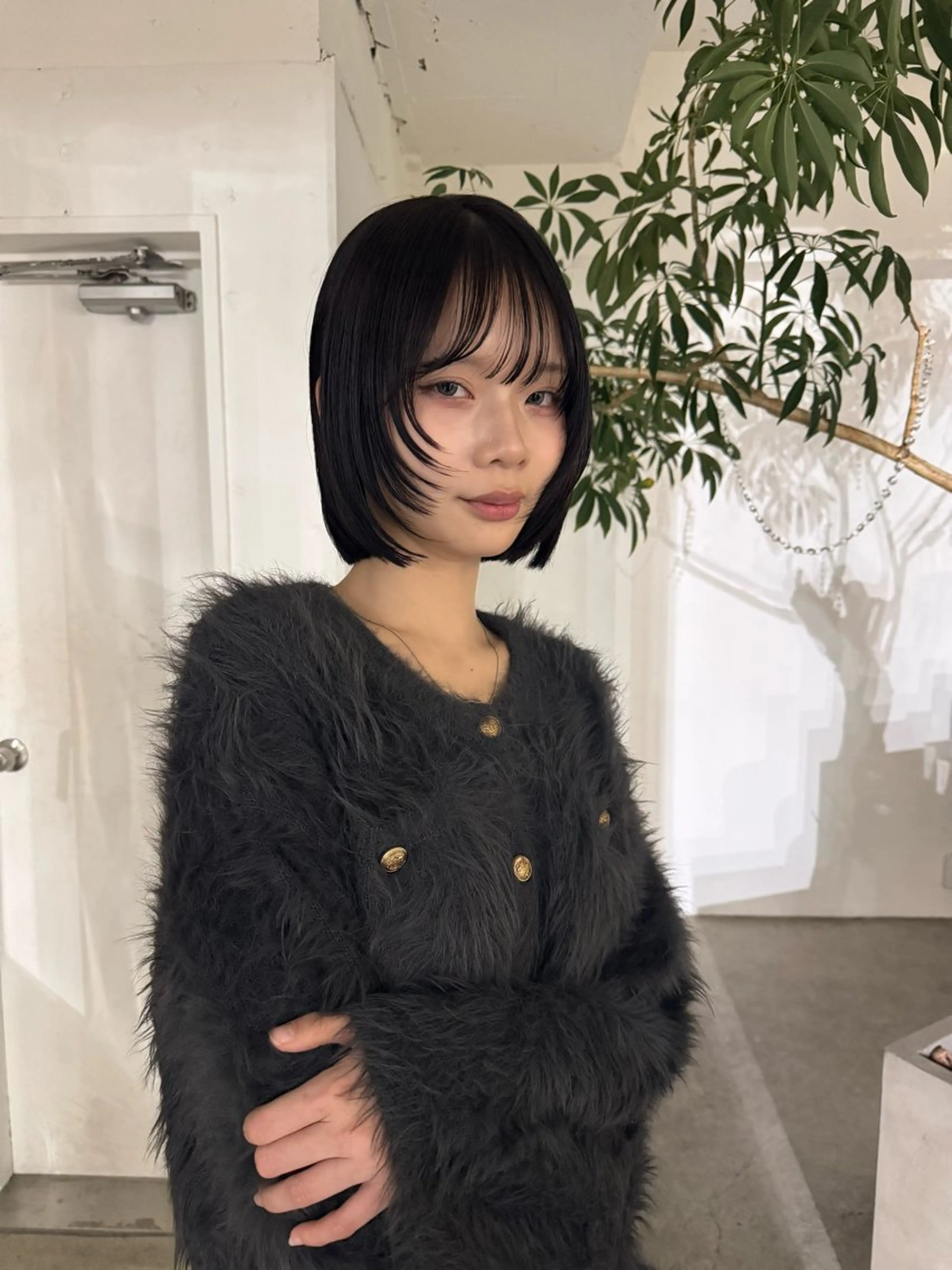 ミディアム ボブレイヤー ボブ 顔まわりレイヤー 顔周りカット レイヤーカット 松原 千代のヘアスタイル