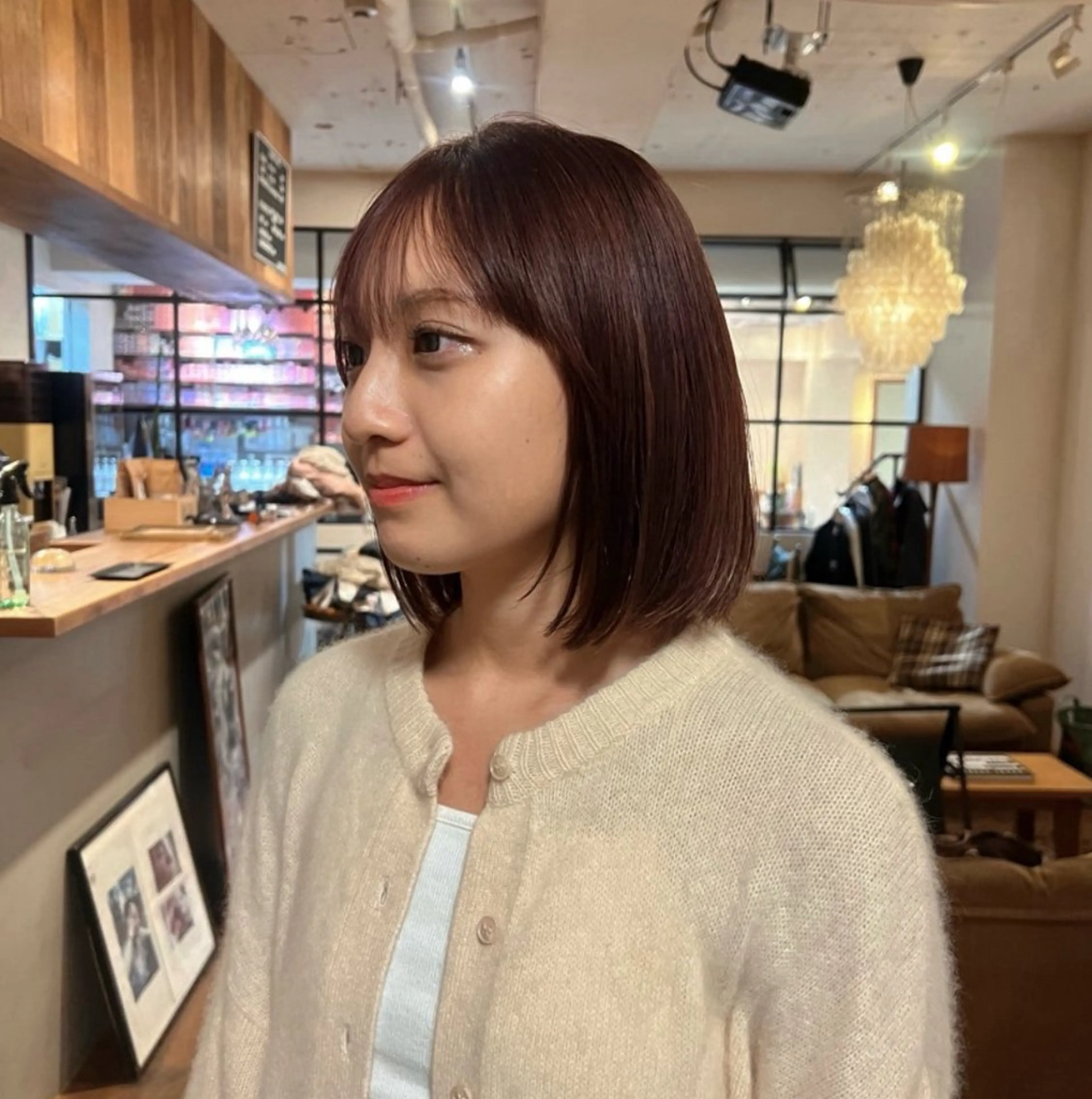 ミディアム カラー ブラウンカラー 透明感カラー パープルカラー ボブ drop /Hiroto✩.*のヘアスタイル