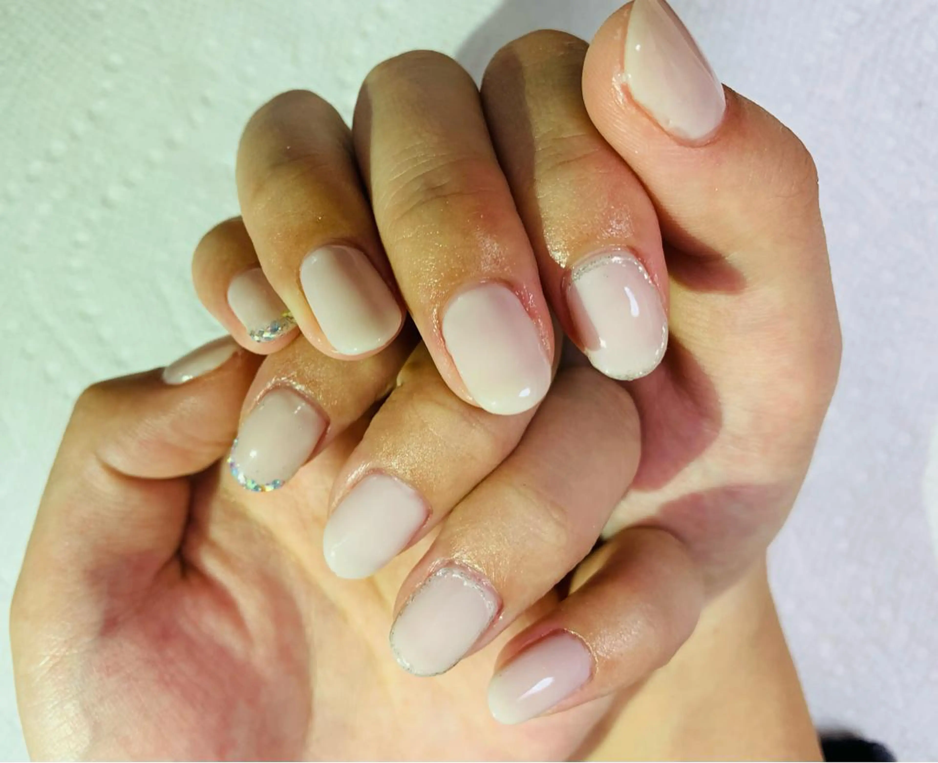 ネイル フレンチネイル ジェルネイル ラメ(グリッター) ミラーネイル シンプルネイル noheanail YONEDAのネイルデザイン
