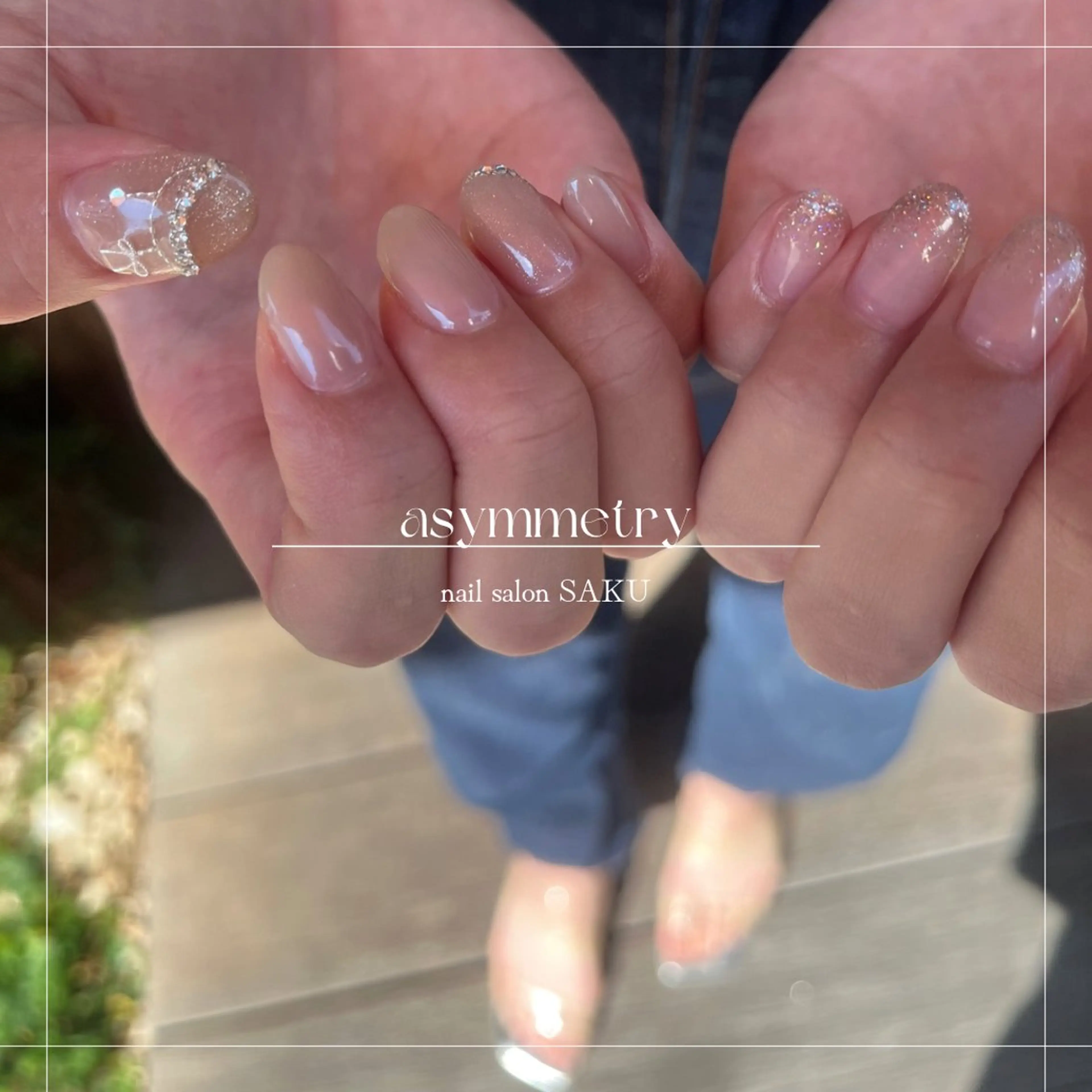 ネイル ニュアンスネイル シンプルネイル ハンドネイル SAKU nail 作島茜のネイルデザイン