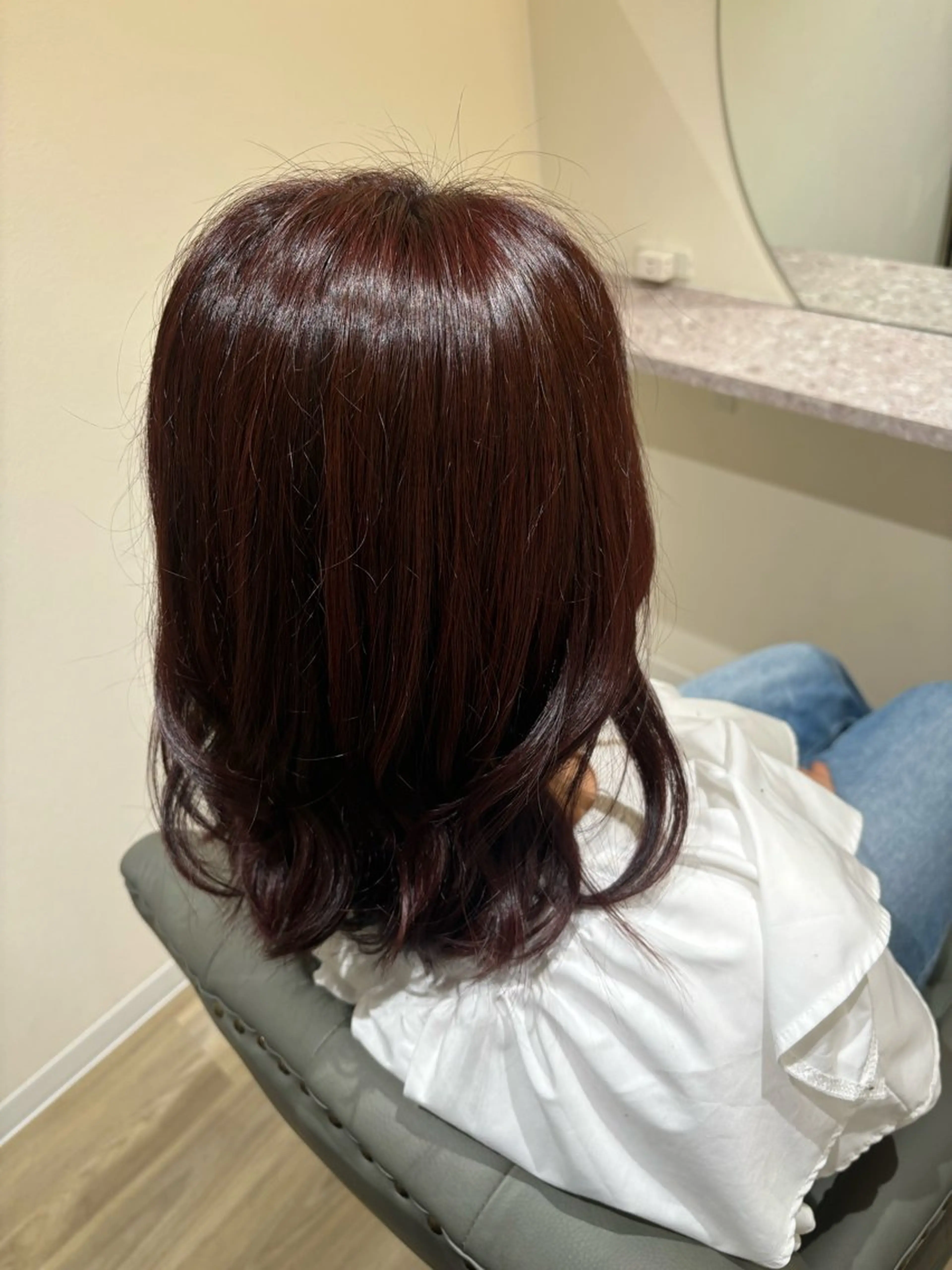 カラー ブラウンカラー レッドカラー 中田 渚のヘアスタイル