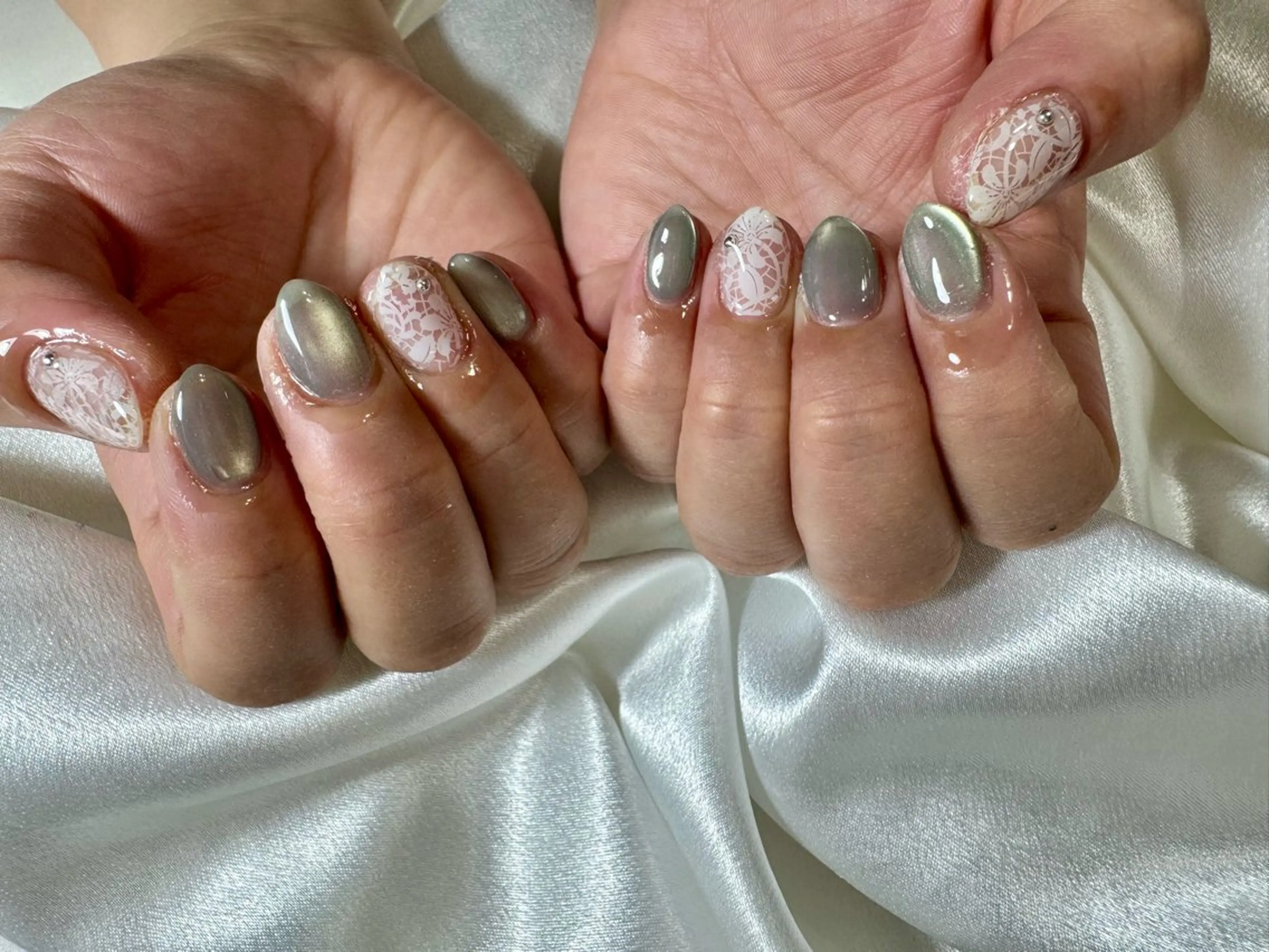 ネイル オーロラネイル 桜ネイル フラワーネイル フットネイル フレンチネイル ハンドネイル kikinail 溝の口のネイルデザイン