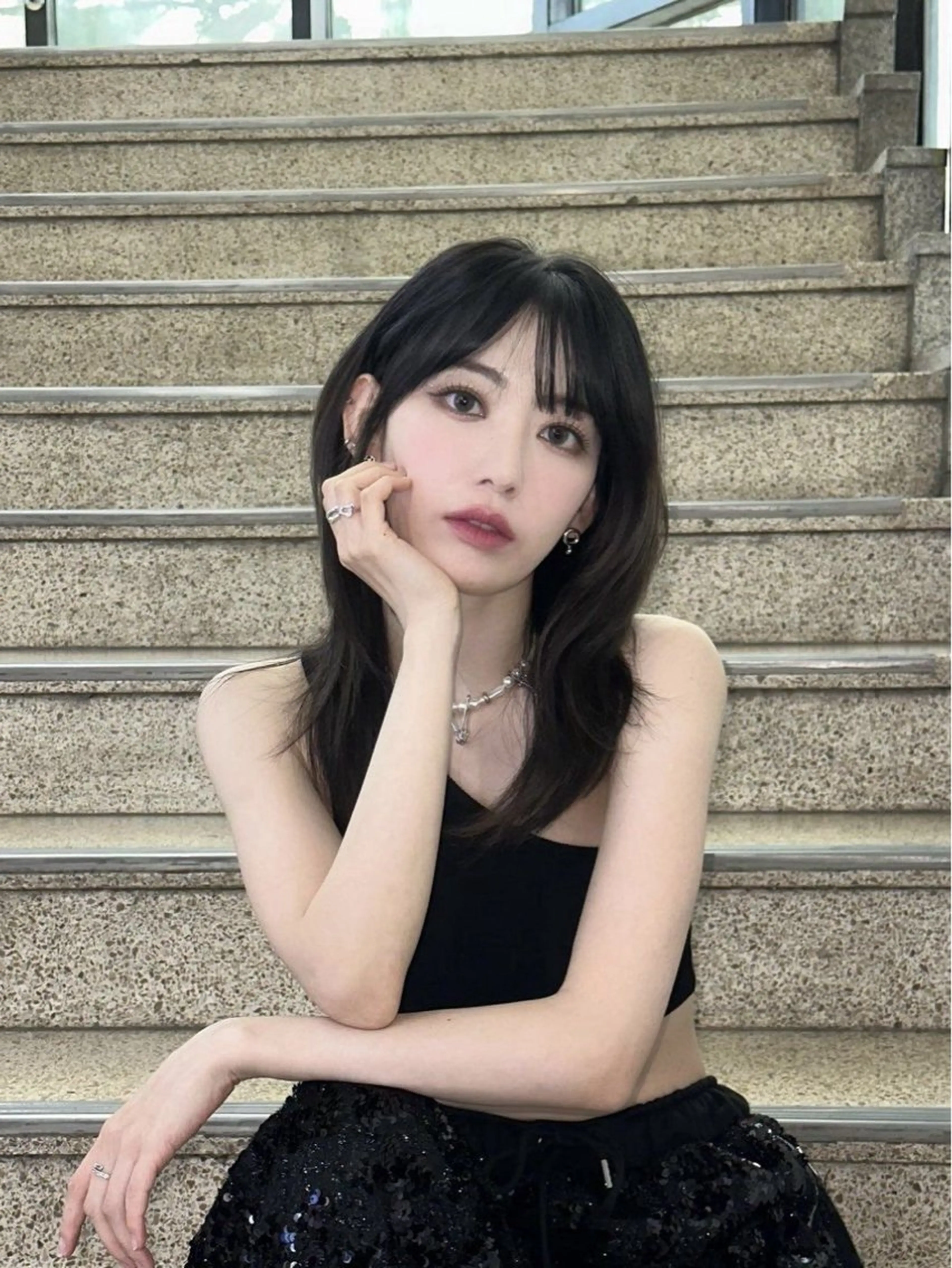 ロング レイヤーカット sand clear横浜本店所属・似合わせレイヤー🌟 巻ける縮毛矯正みつきのヘアスタイル