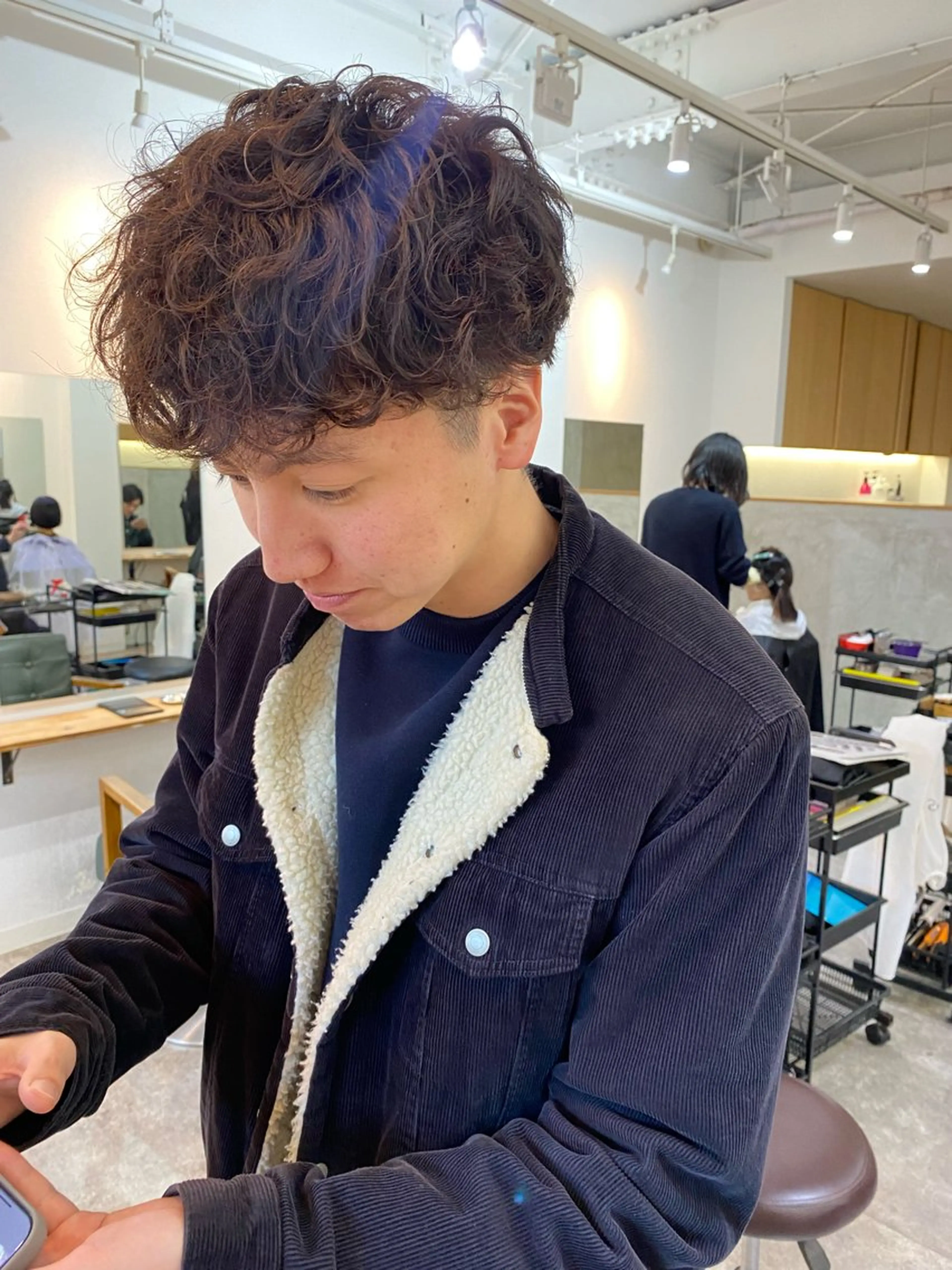 ショート パーマ メンズ メンズパーマ 森貴裕/ベージュ/ パーマ/オリーブのヘアスタイル