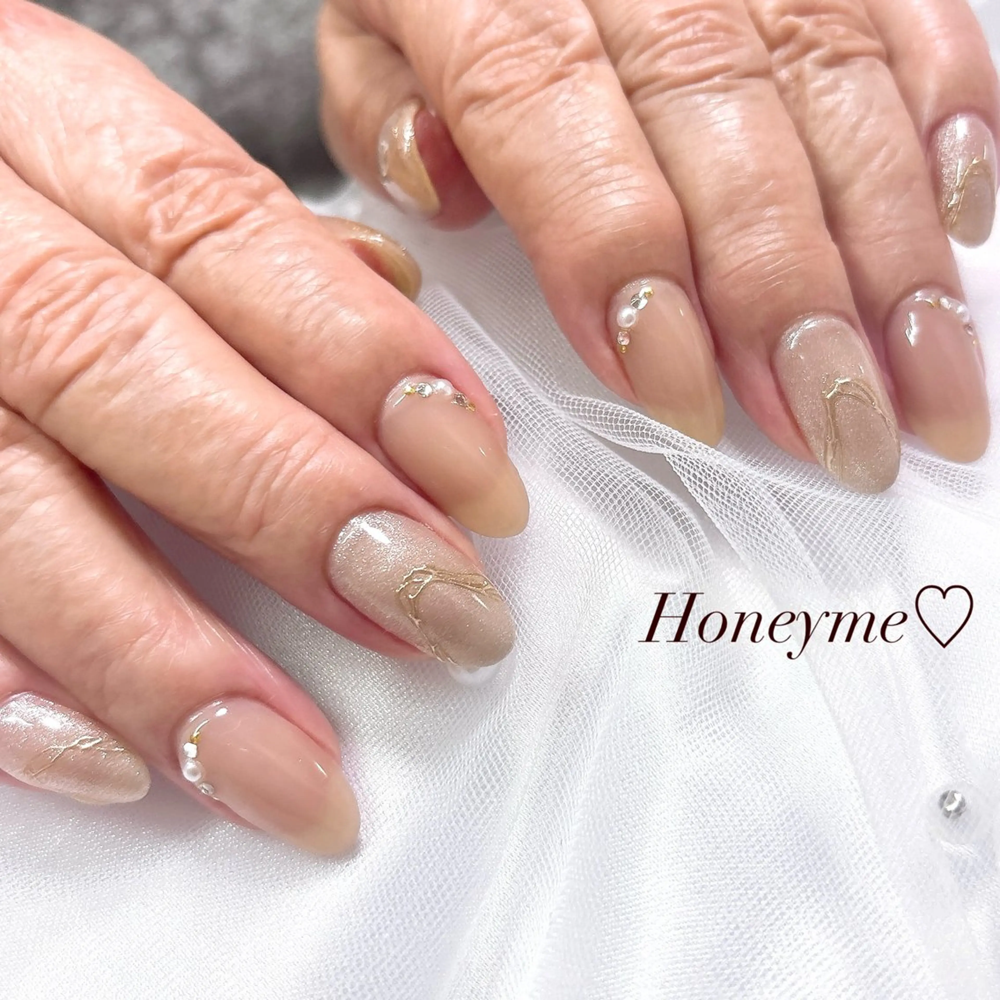ネイル ハンドネイル Honey me ❁⃘*.ﾟのネイルデザイン