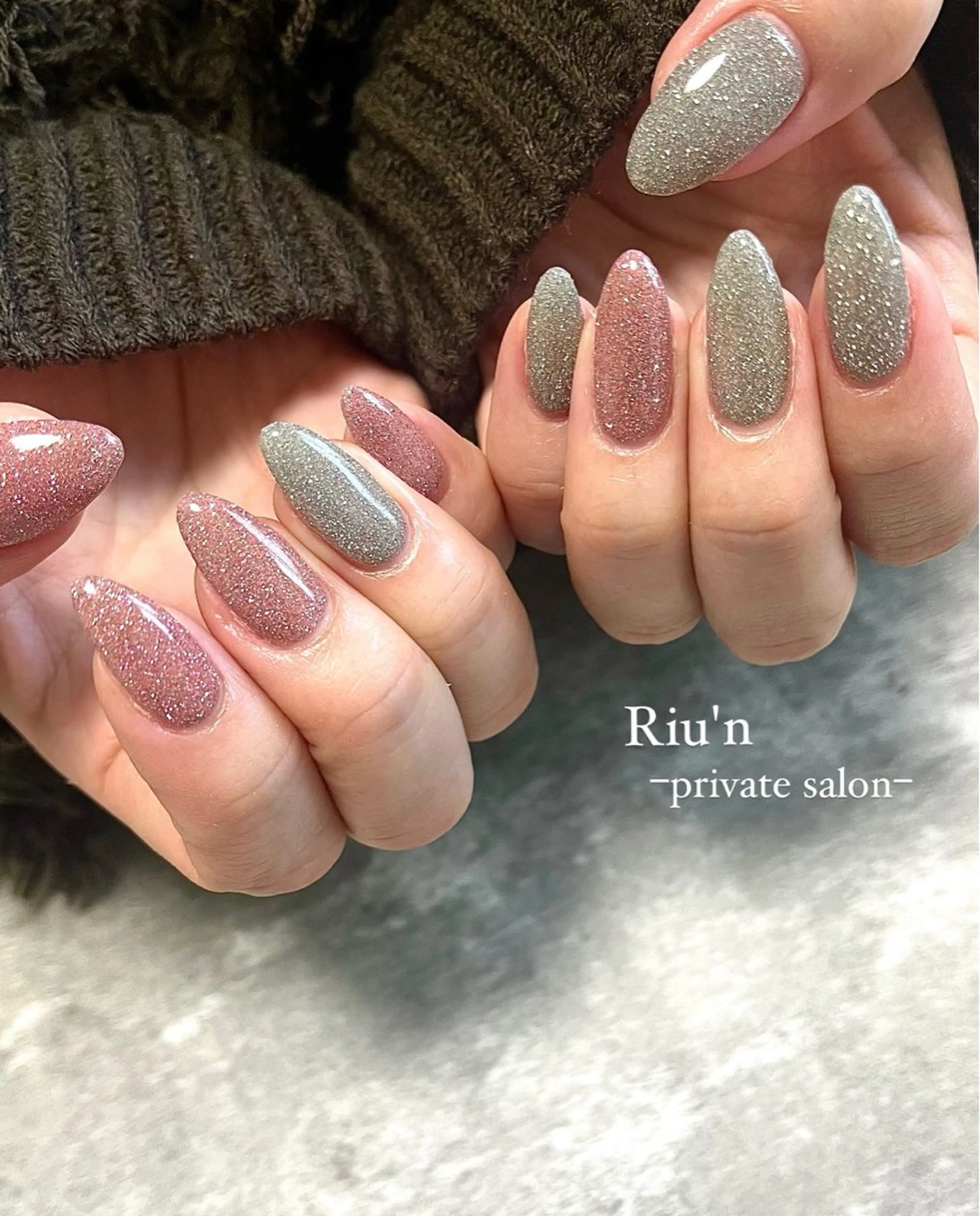 ネイル フラッシュネイル ラメ(グリッター) ハンドネイル Riu*n -private-のネイルデザイン